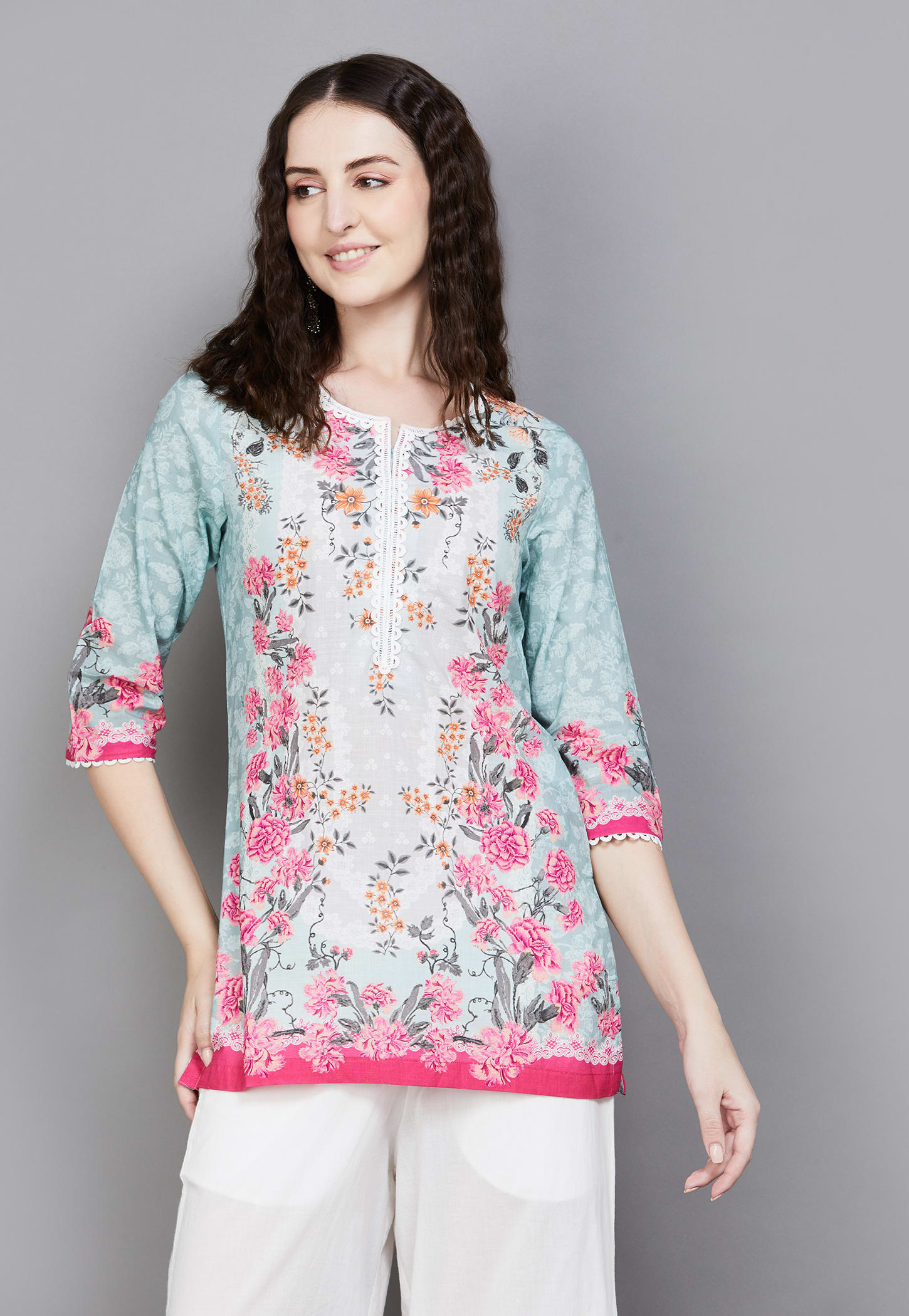 BIBA Floral Print Straight Kurti-picture-38