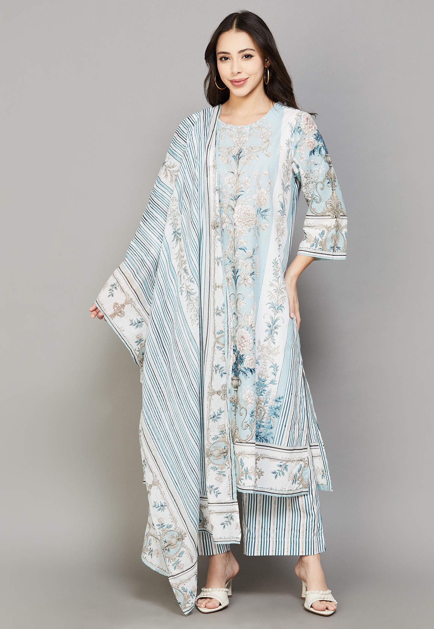 BIBA Floral Print A-Line Kurta Set-picture-45