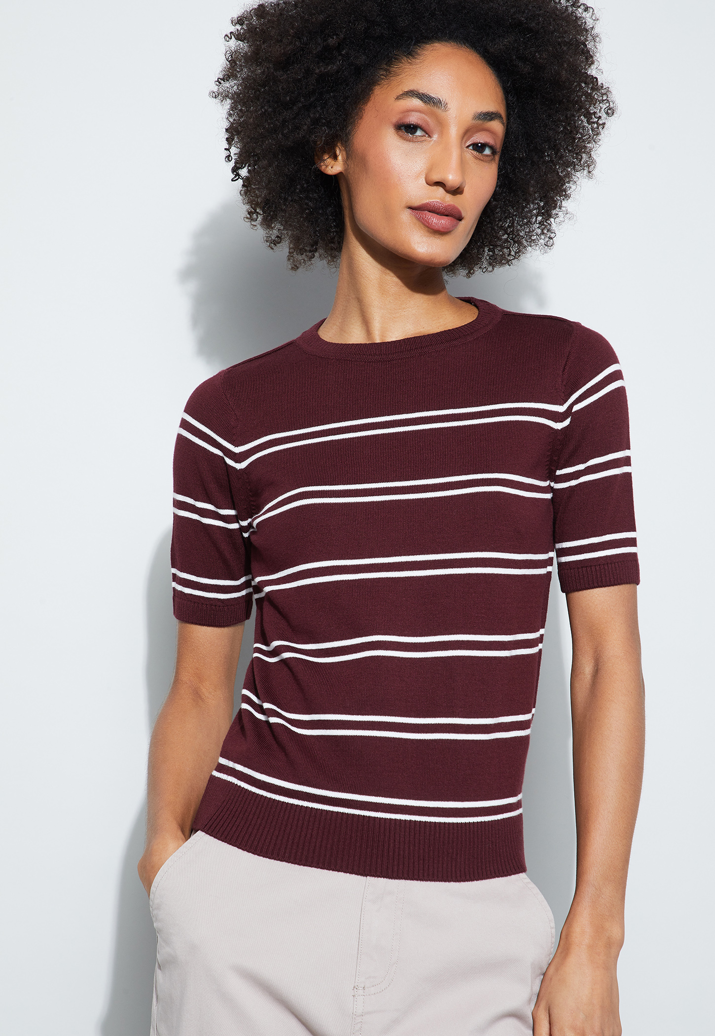 FAME FOREVER Striped Crew Neck Casual Top-picture-56