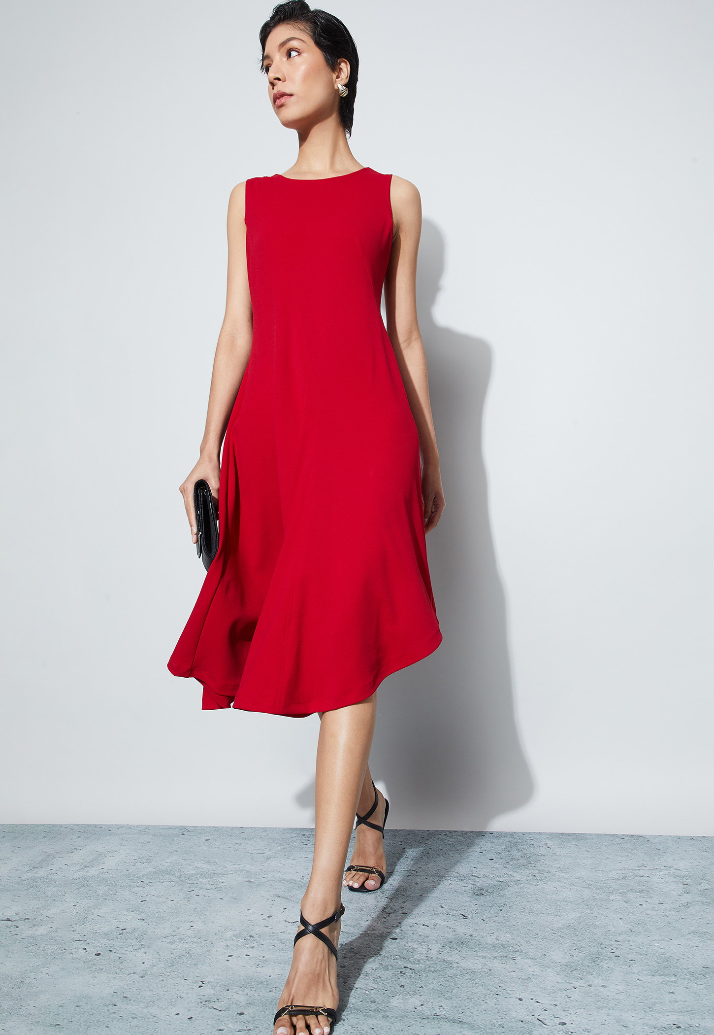 CODE Solid Sleeveless Midi Dress-picture-28