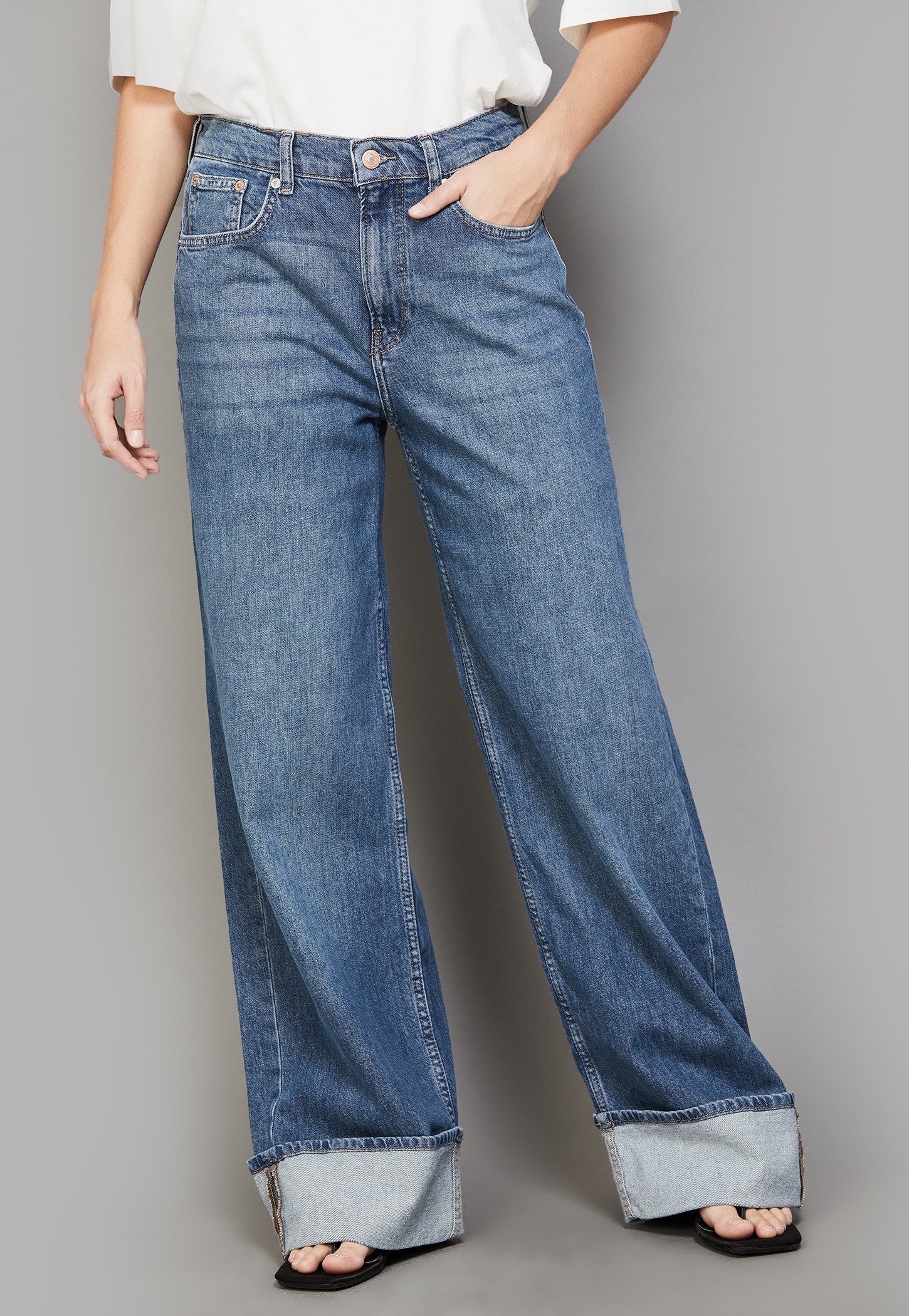 ONLY Whiskered Wide Leg Jeans-picture-33