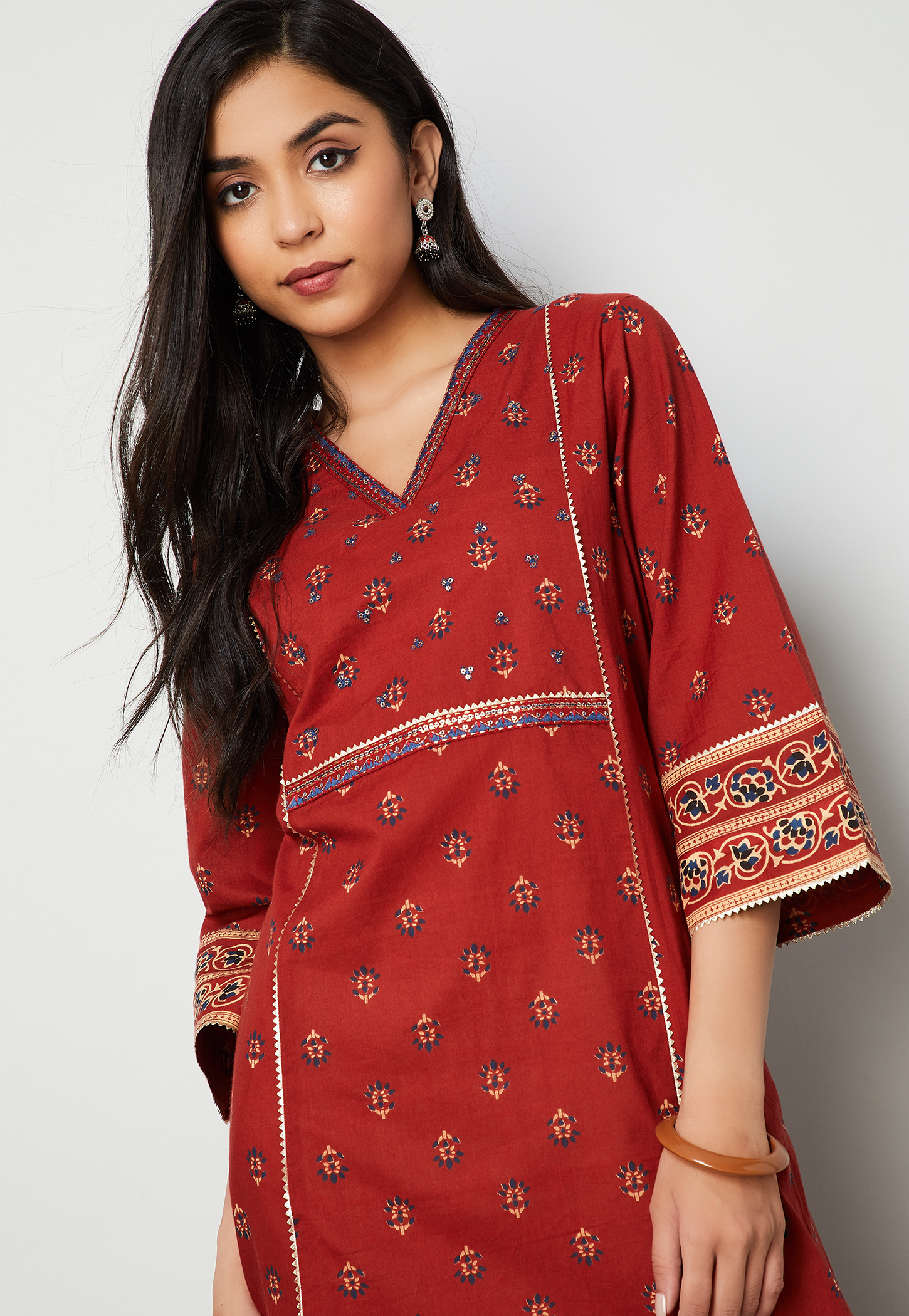 MELANGE Floral Print Straight Kurta-picture-23
