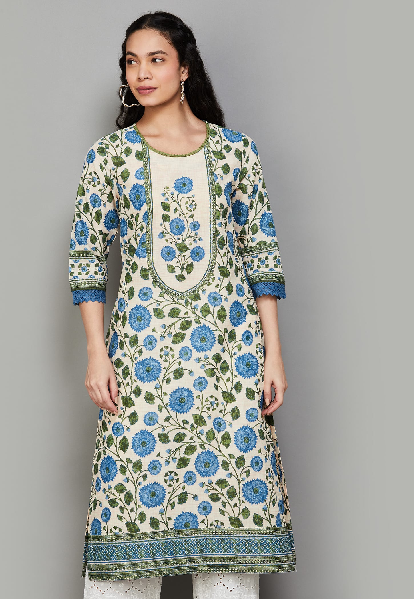 BIBA Floral Print Straight Kurta-picture-40