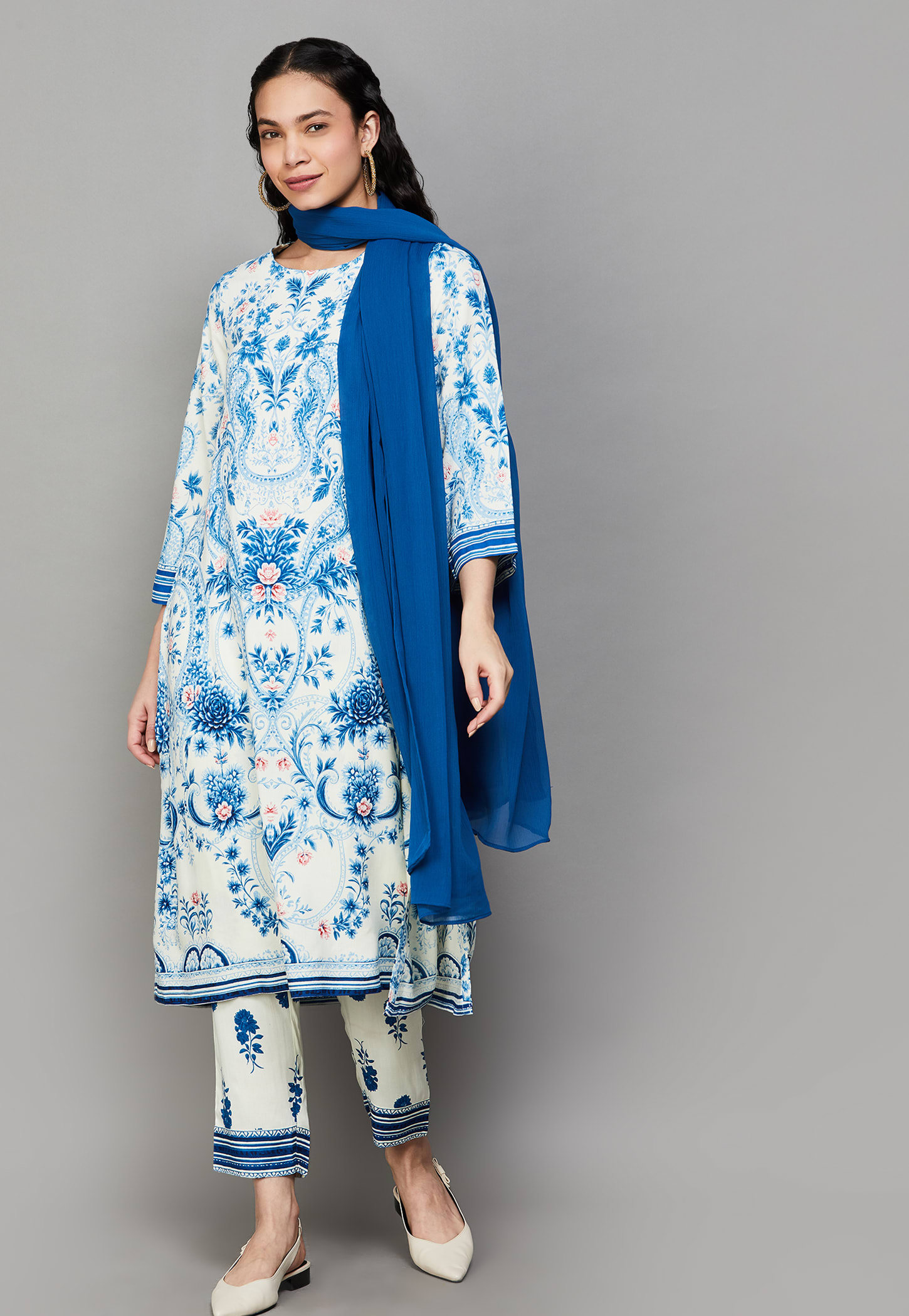 BIBA Floral Print Straight Kurta Set-picture-37