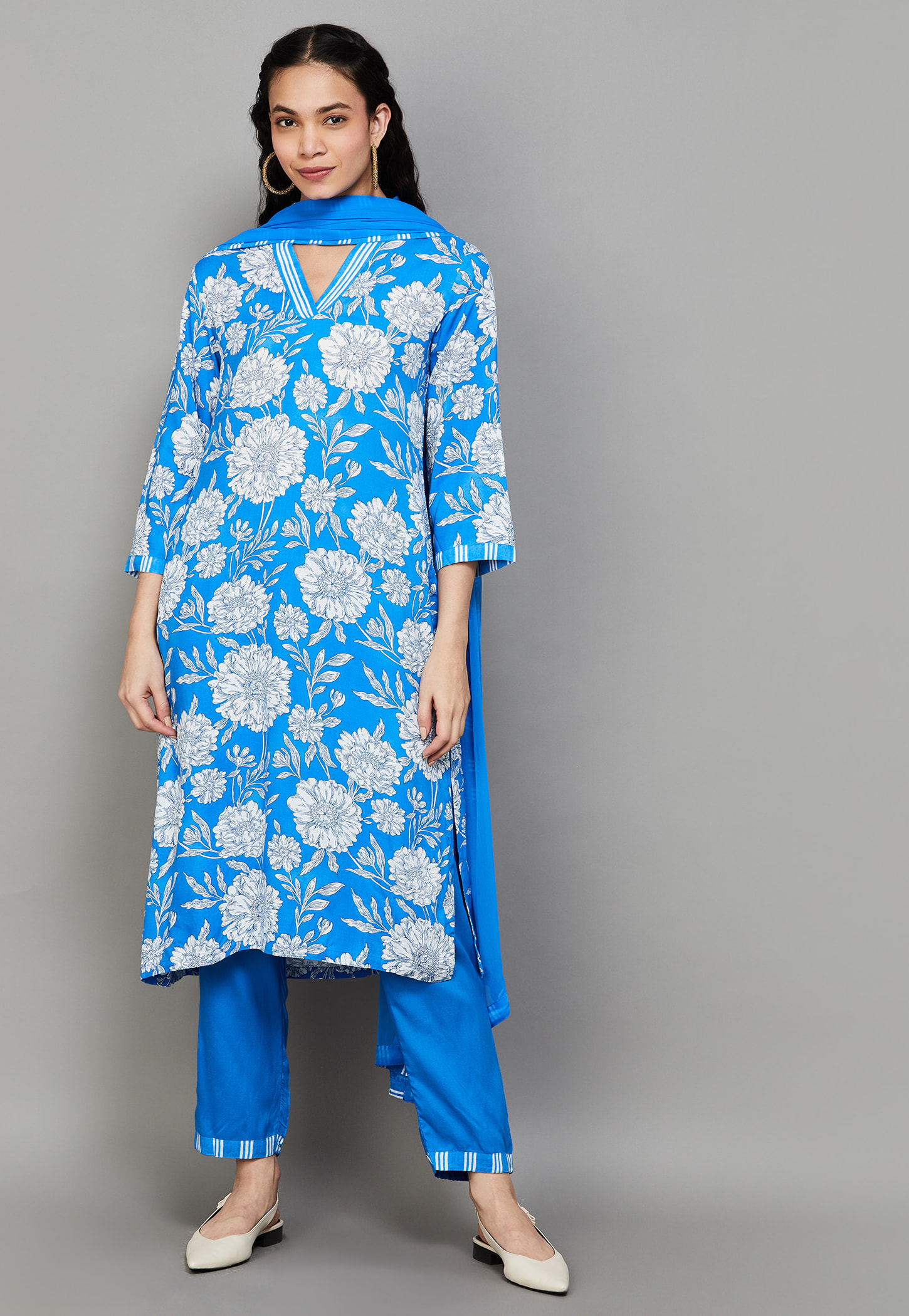 BIBA Floral Print Straight Kurta Set-picture-26