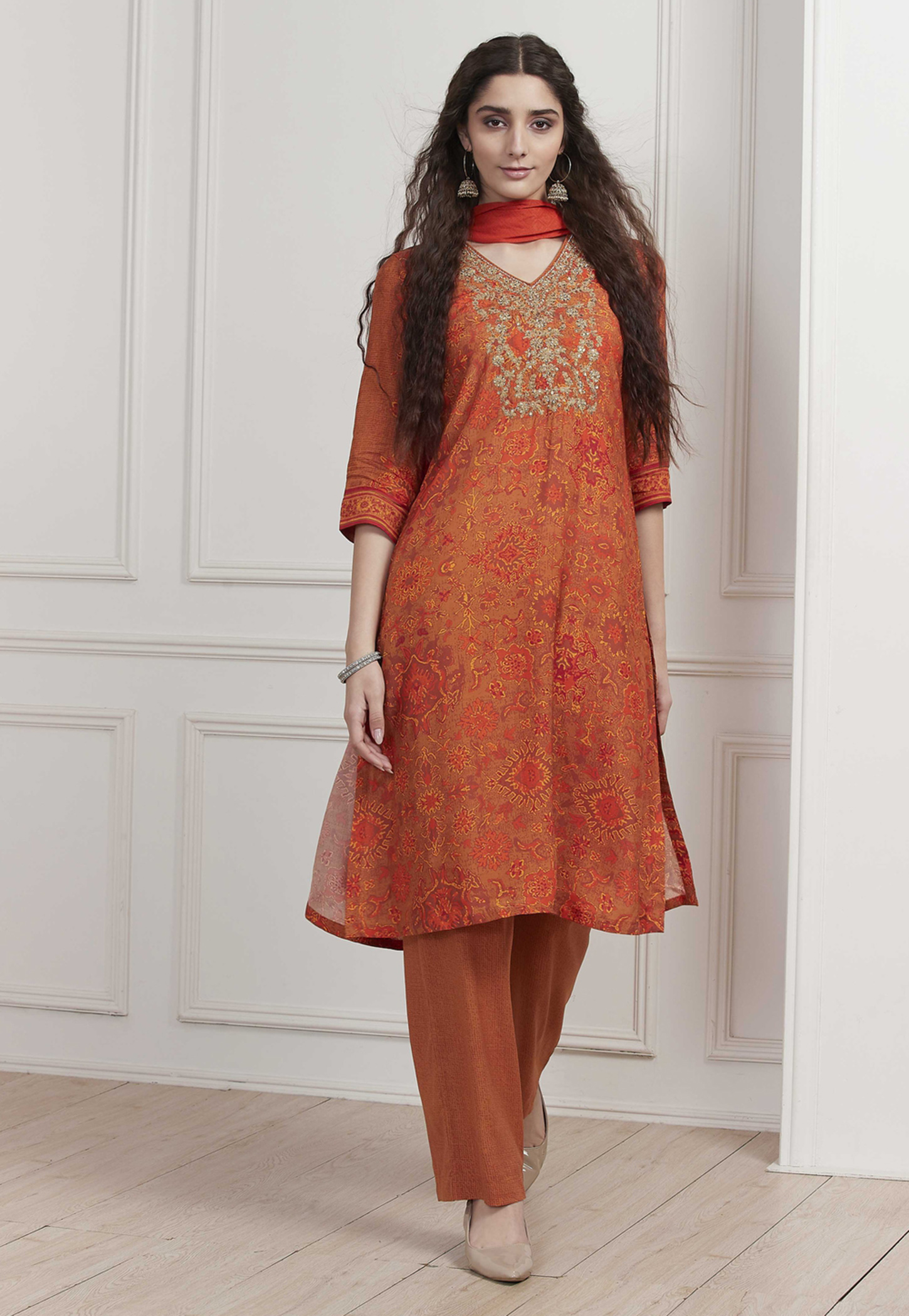 BIBA Embroidered Straight Kurta Set-picture-15