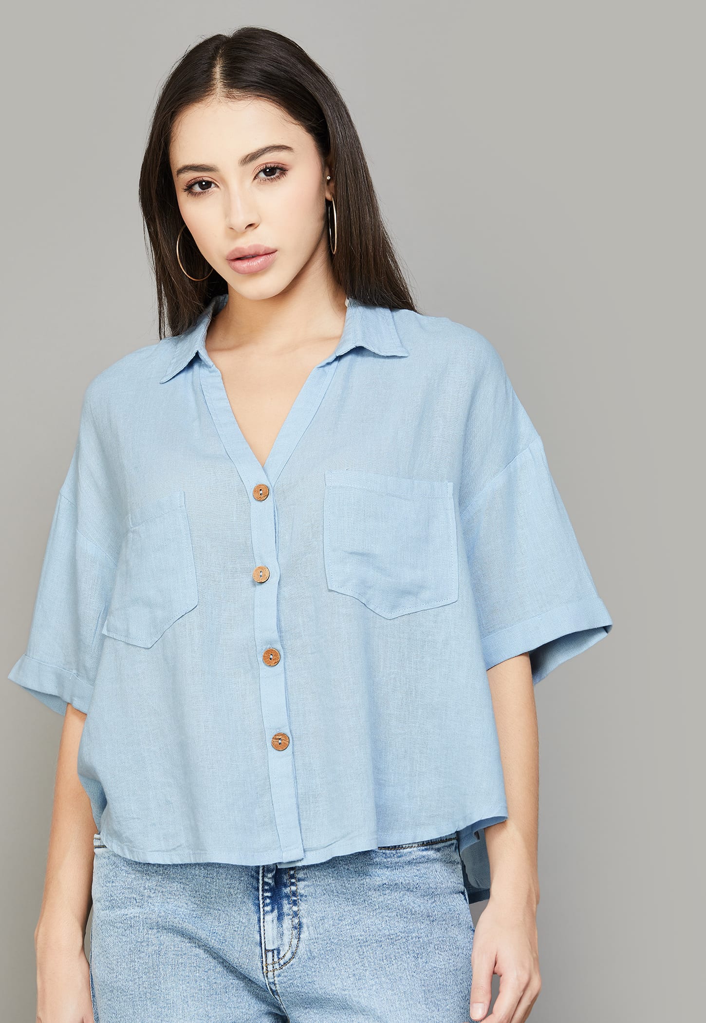 ONLY Solid Oversized Shirt-picture-39