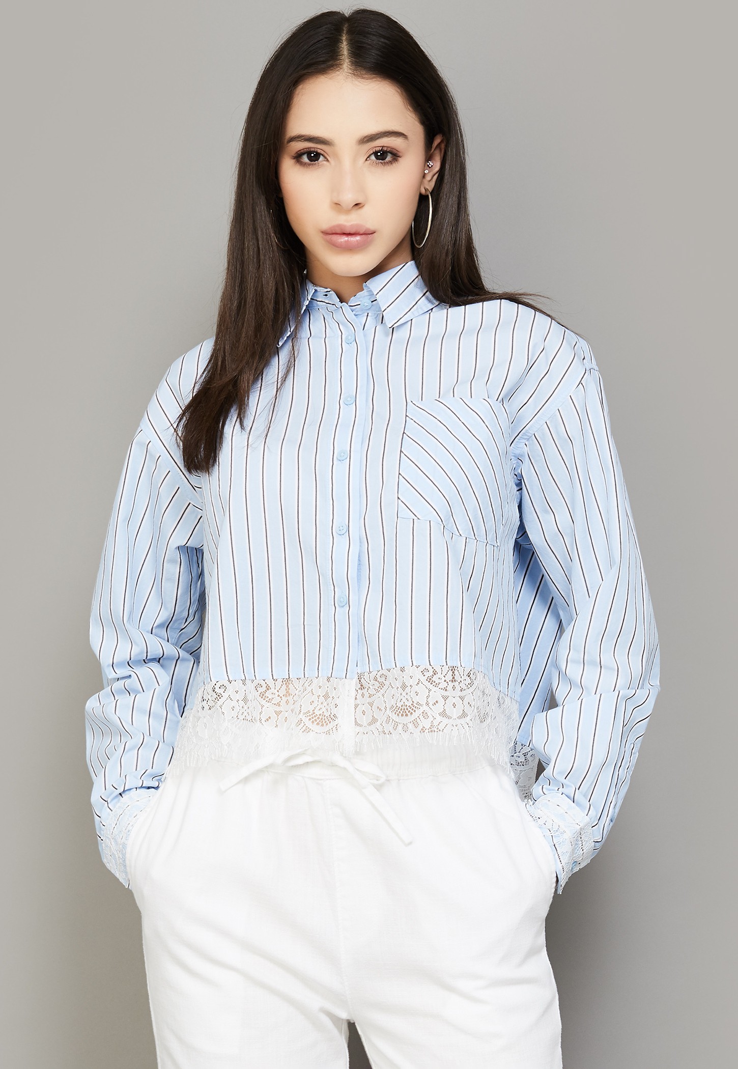 ONLY Striped Spread Collar Shirt-picture-28