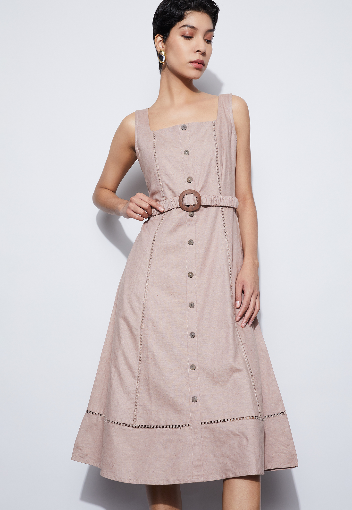 CODE Solid Midi Dress-picture-36
