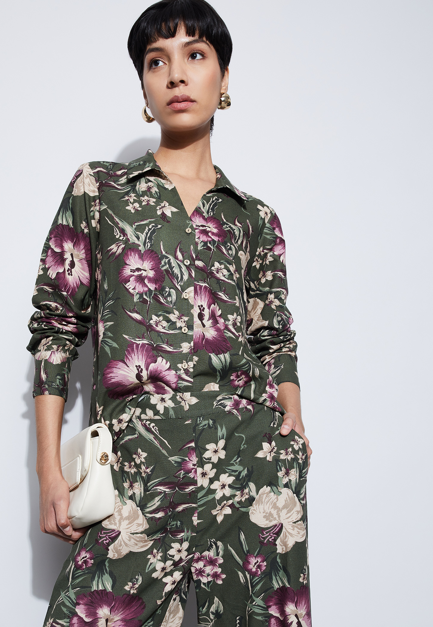 CODE Floral Print Regular Fit Shirt-image-26