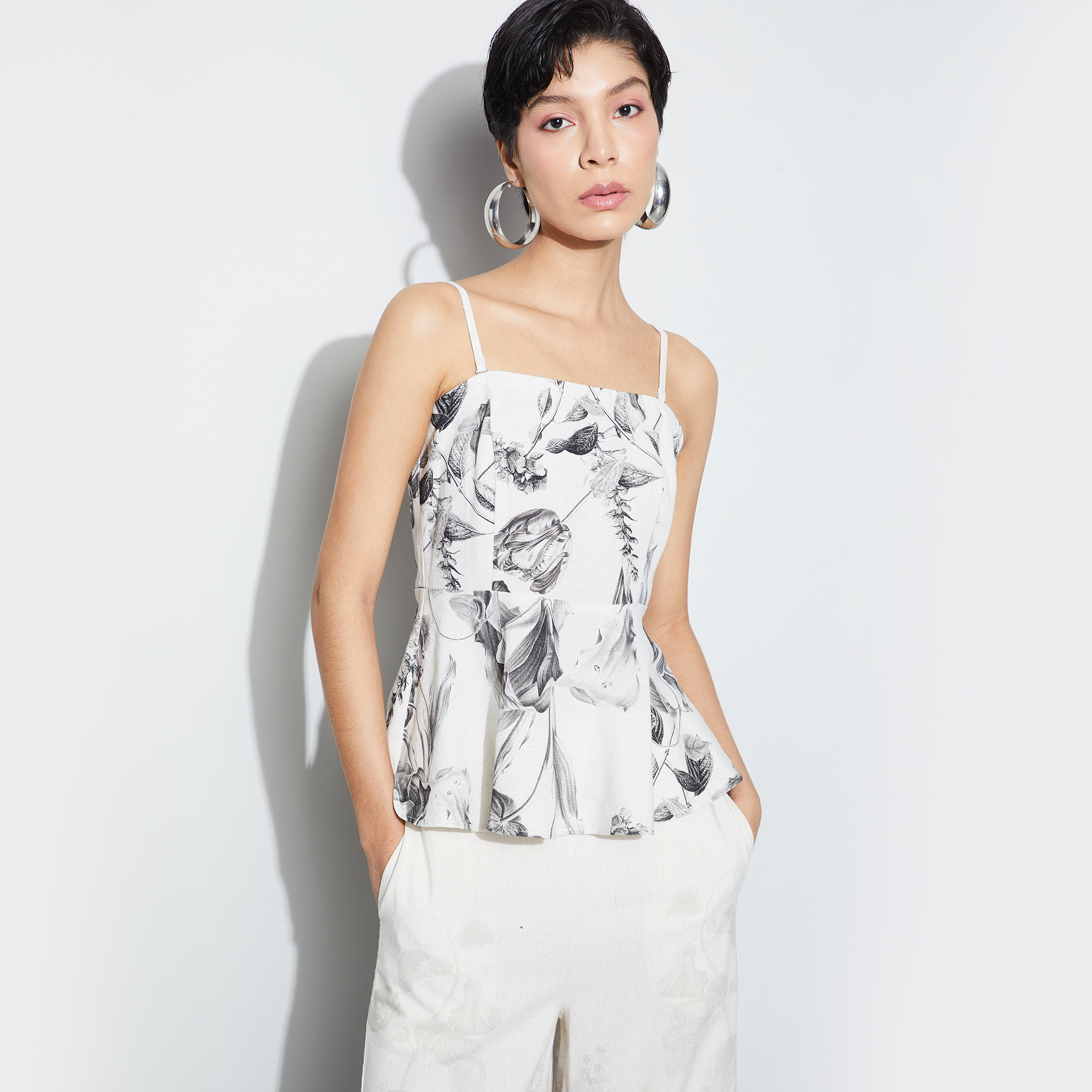 CODE Floral Print Peplum Top-picture-29