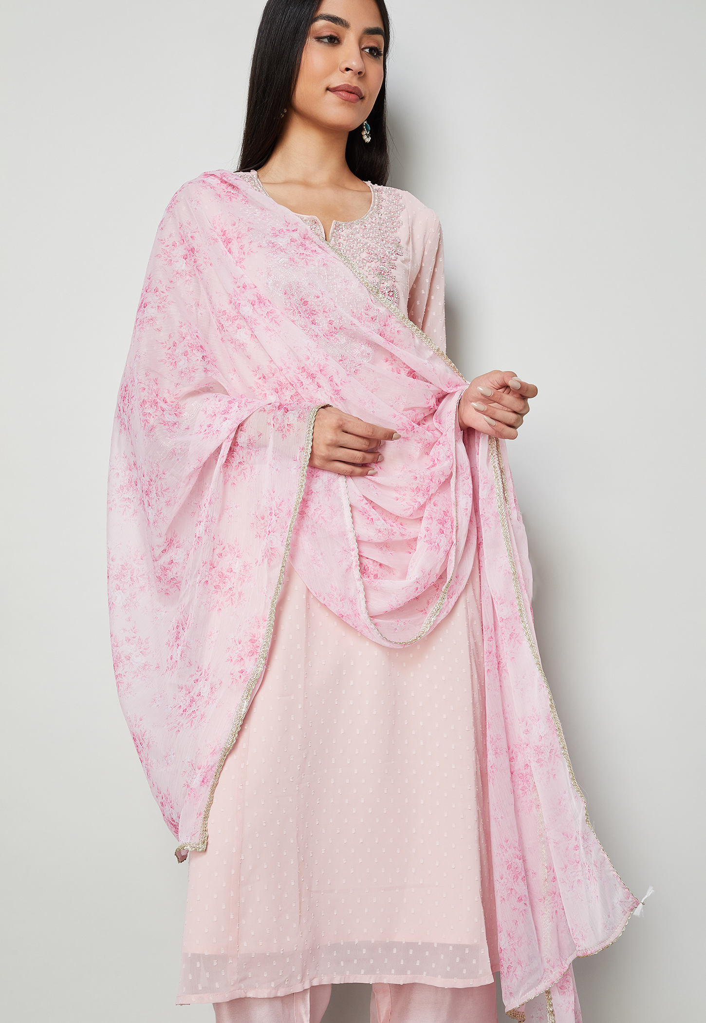 MELANGE Floral Print Dupatta