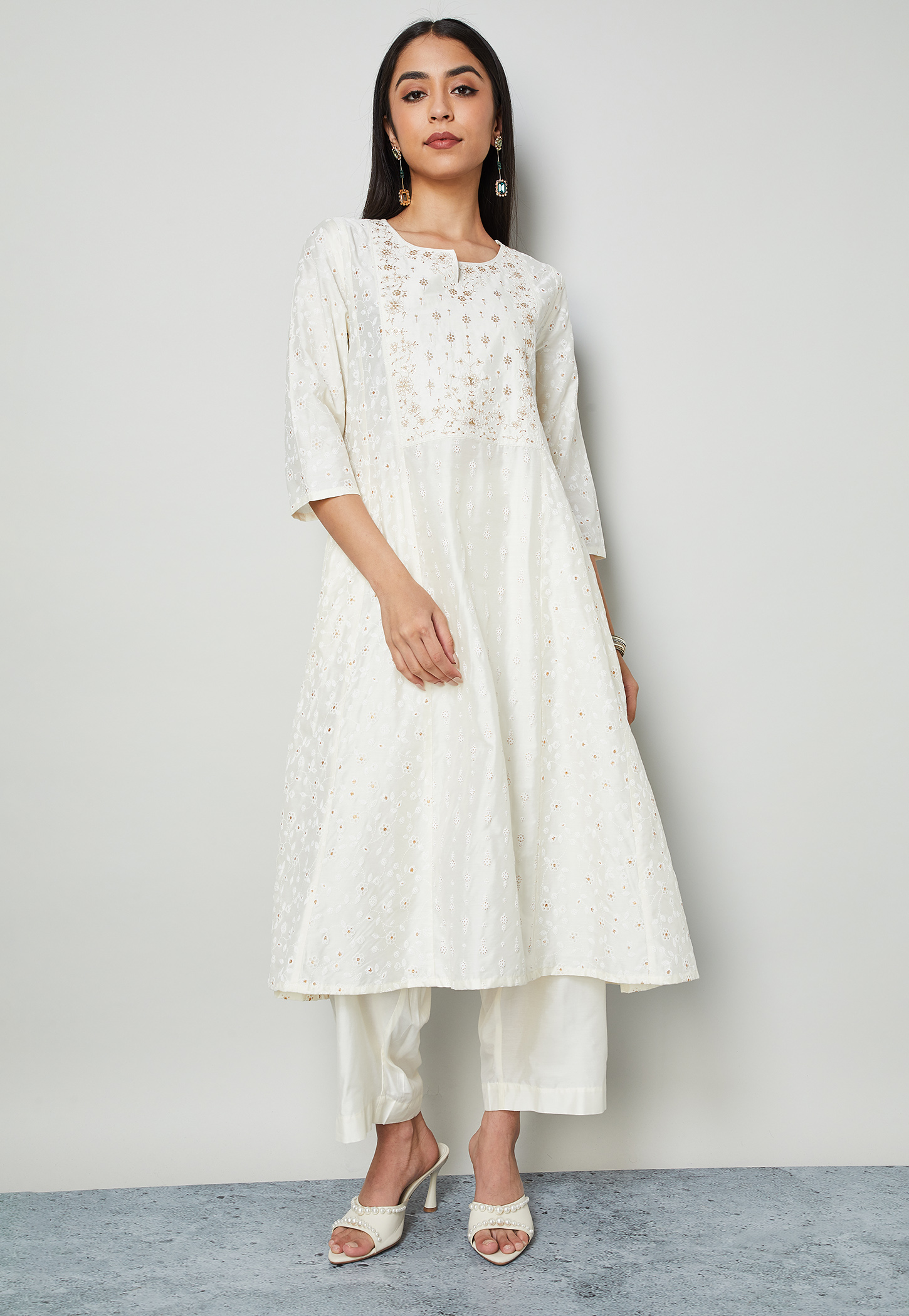 MELANGE Embroidered A-line Kurta-picture-54