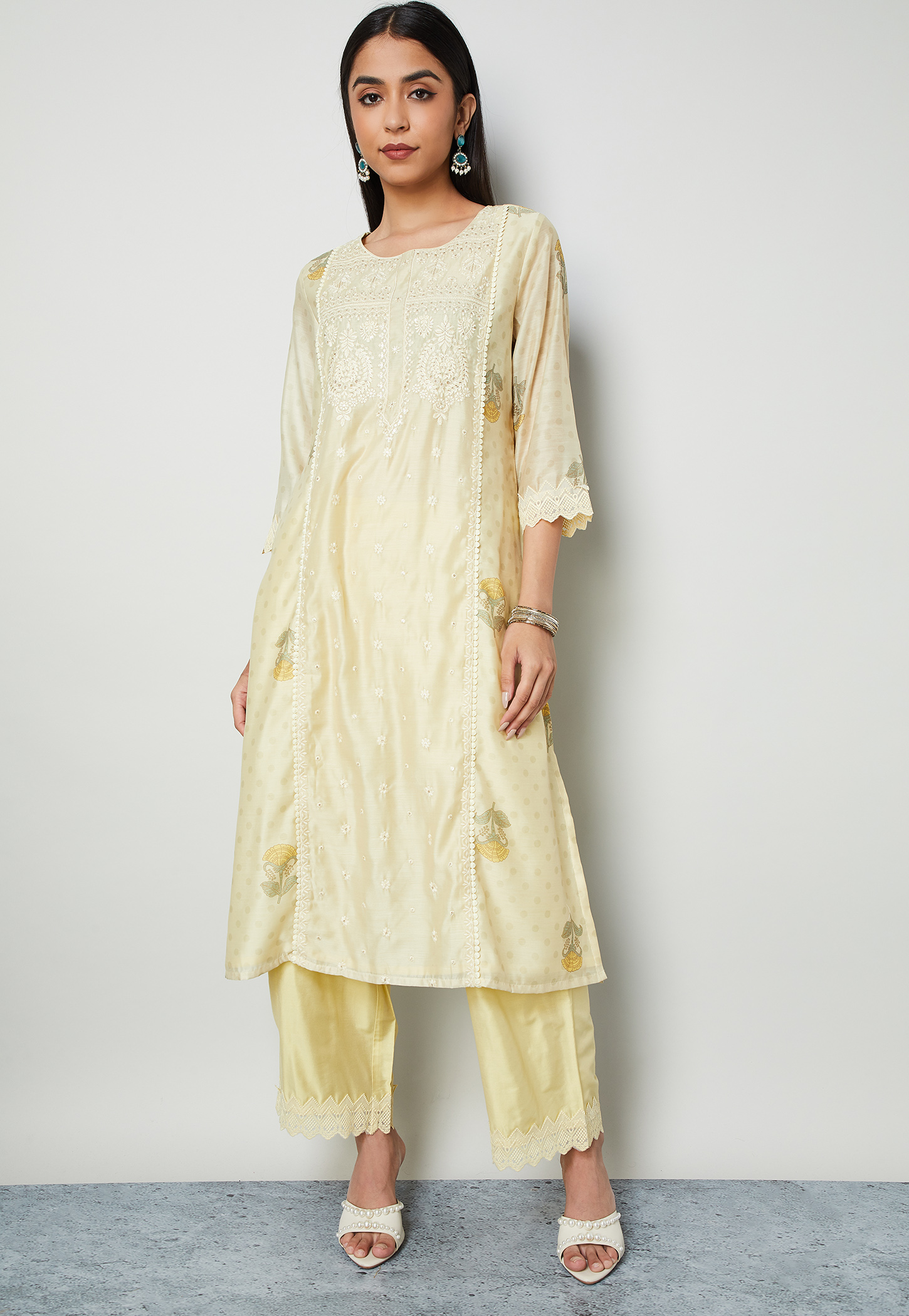 MELANGE Floral Print A-Line Kurta-picture-55