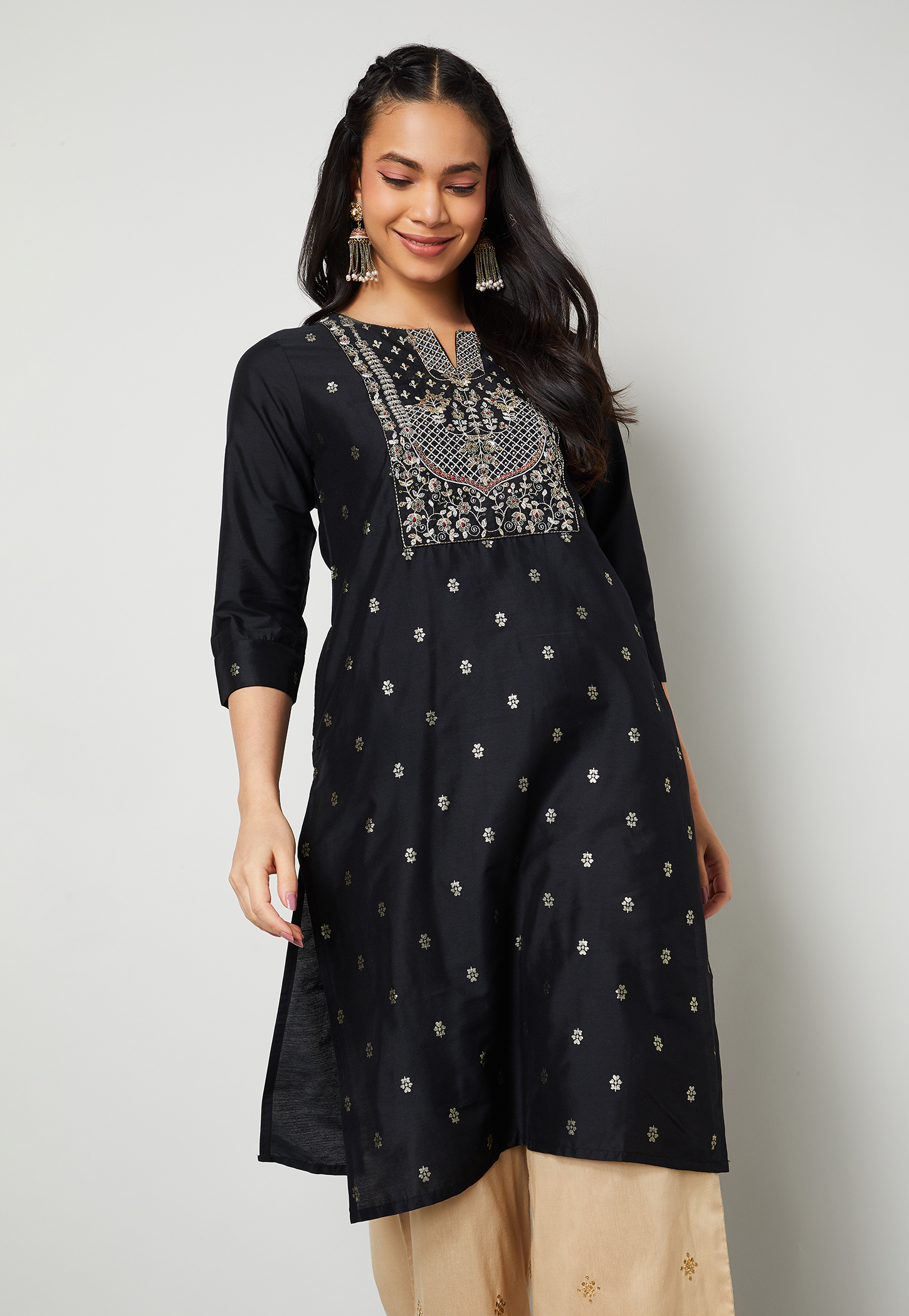 MELANGE Embroidered Ethnic Straight Kurta-picture-29