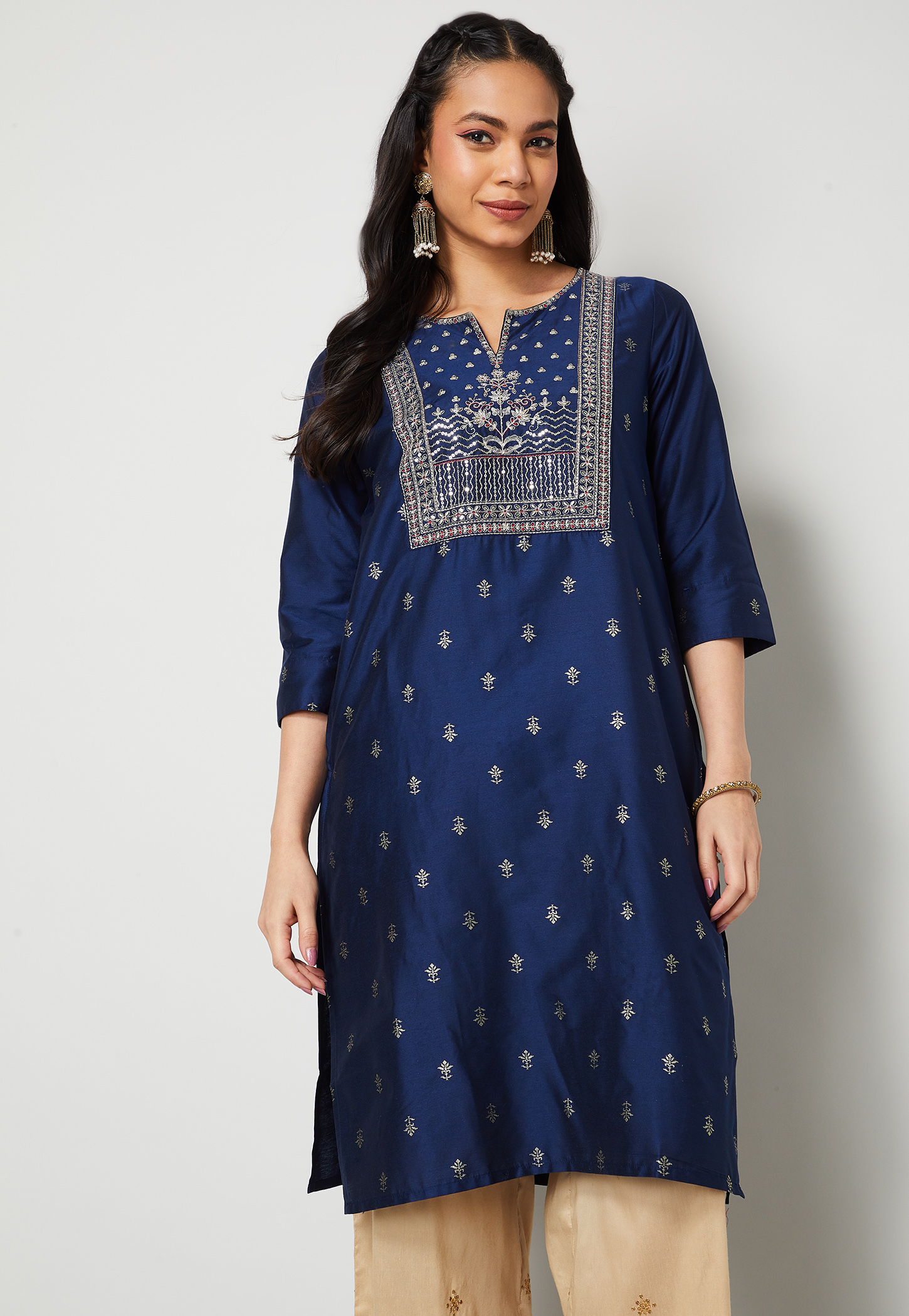 MELANGE Embroidered Straight Kurta-picture-55