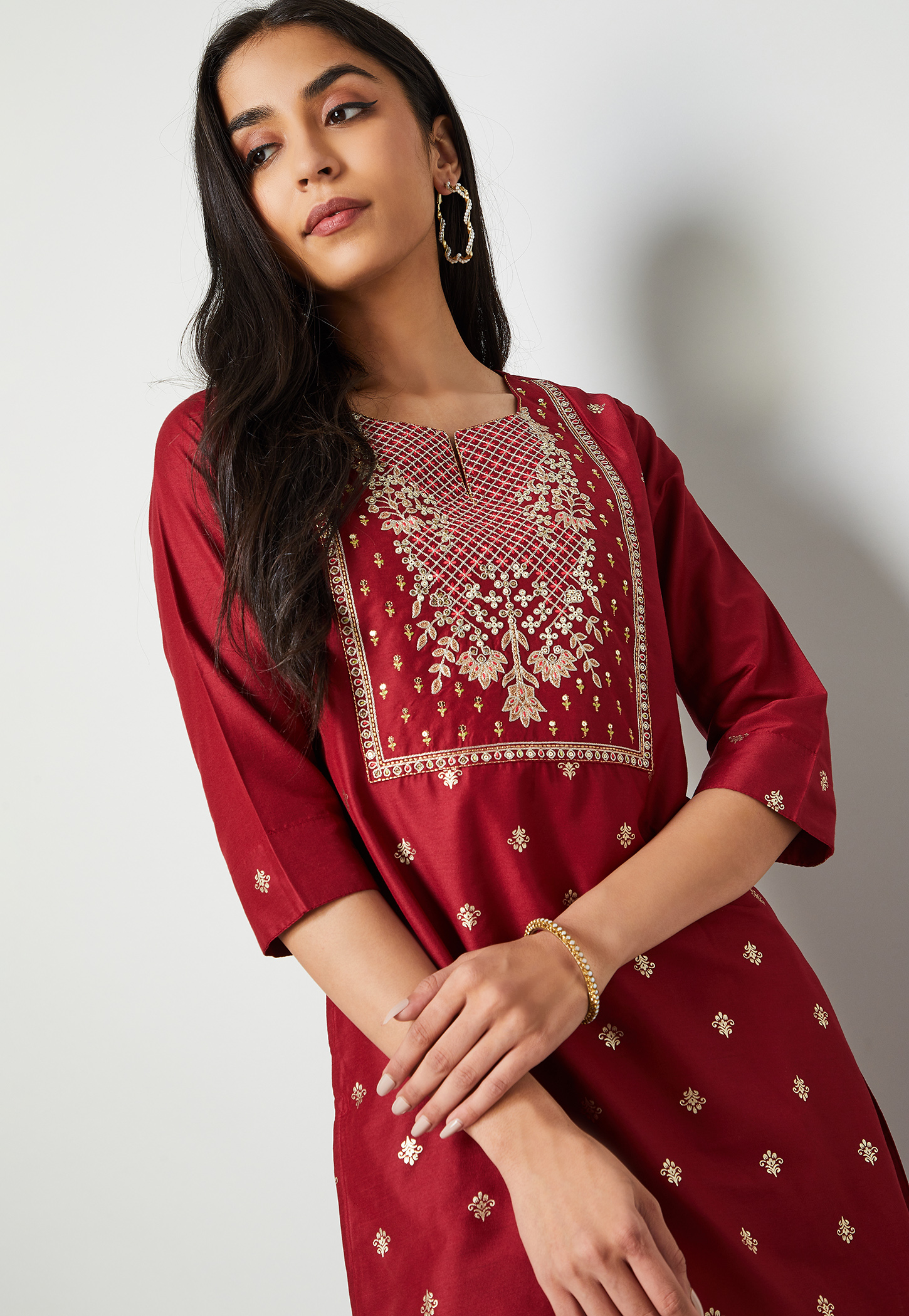 MELANGE Embroidered Straight Kurta-picture-46