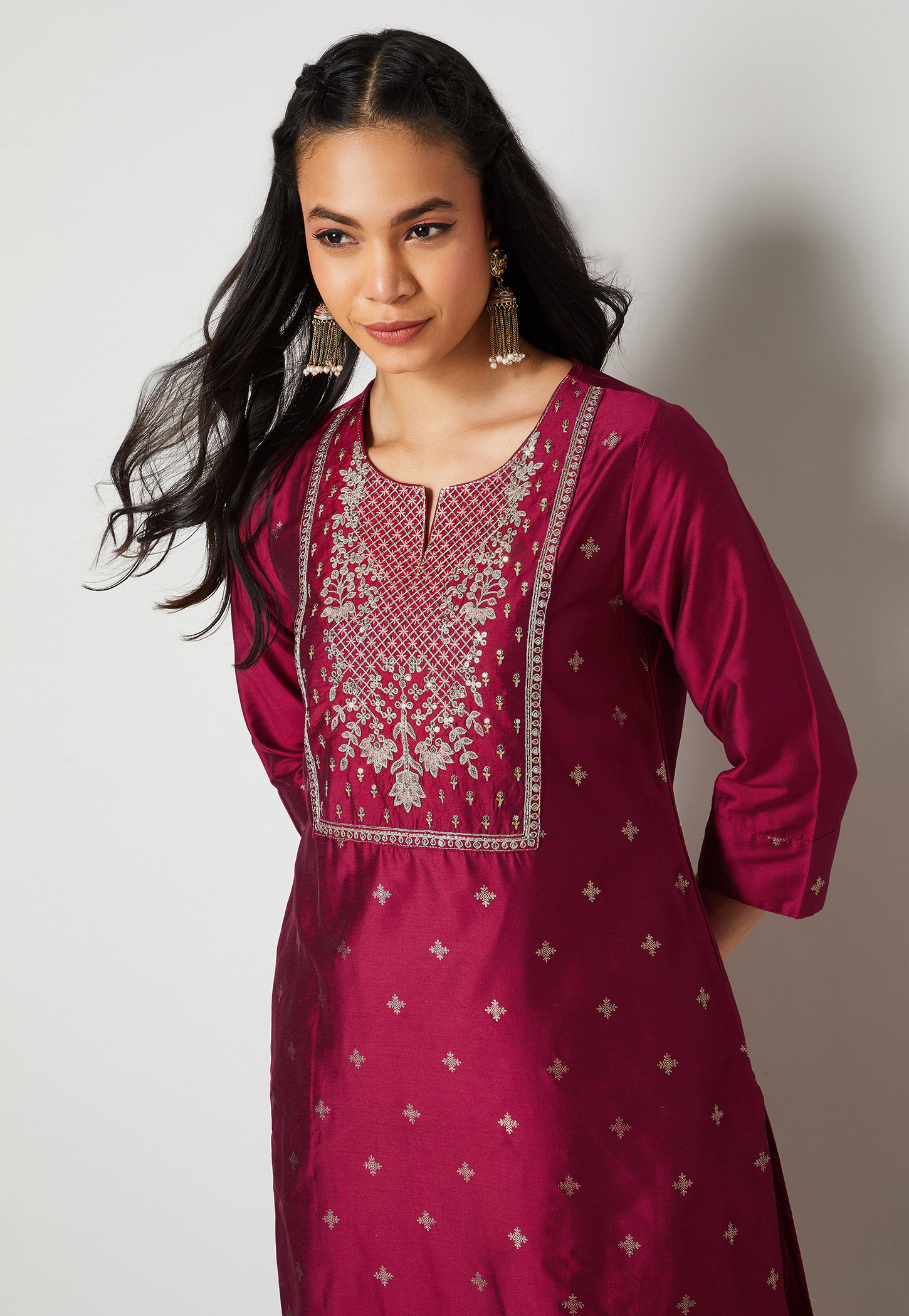 MELANGE Embroidered Straight Kurta-picture-54
