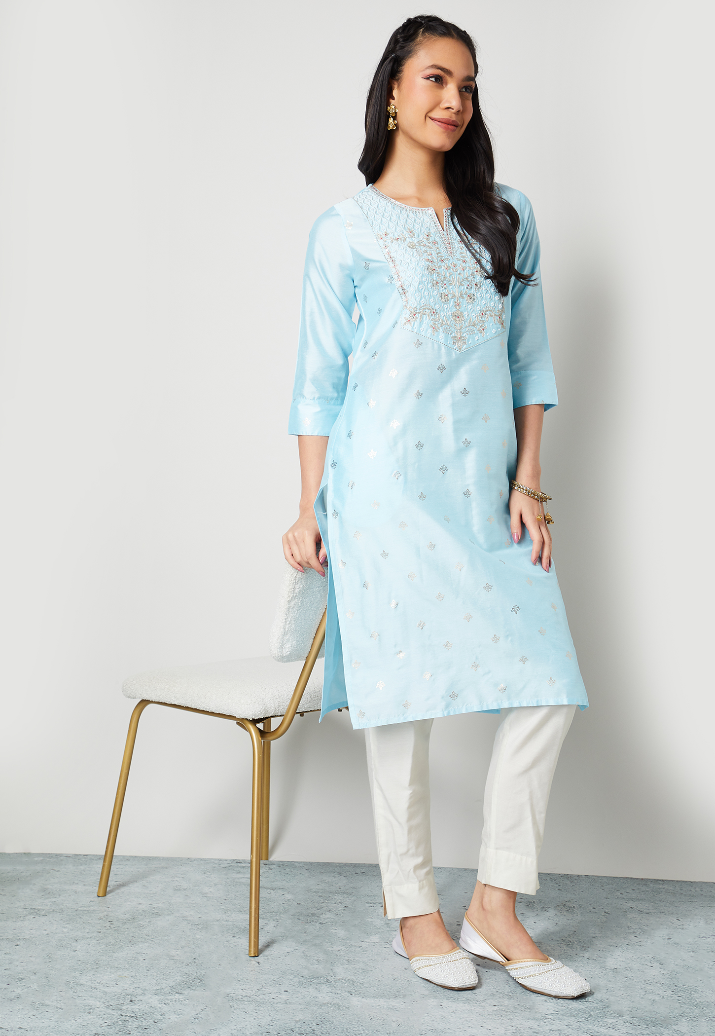 MELANGE Embroidered Straight Kurta-picture-33