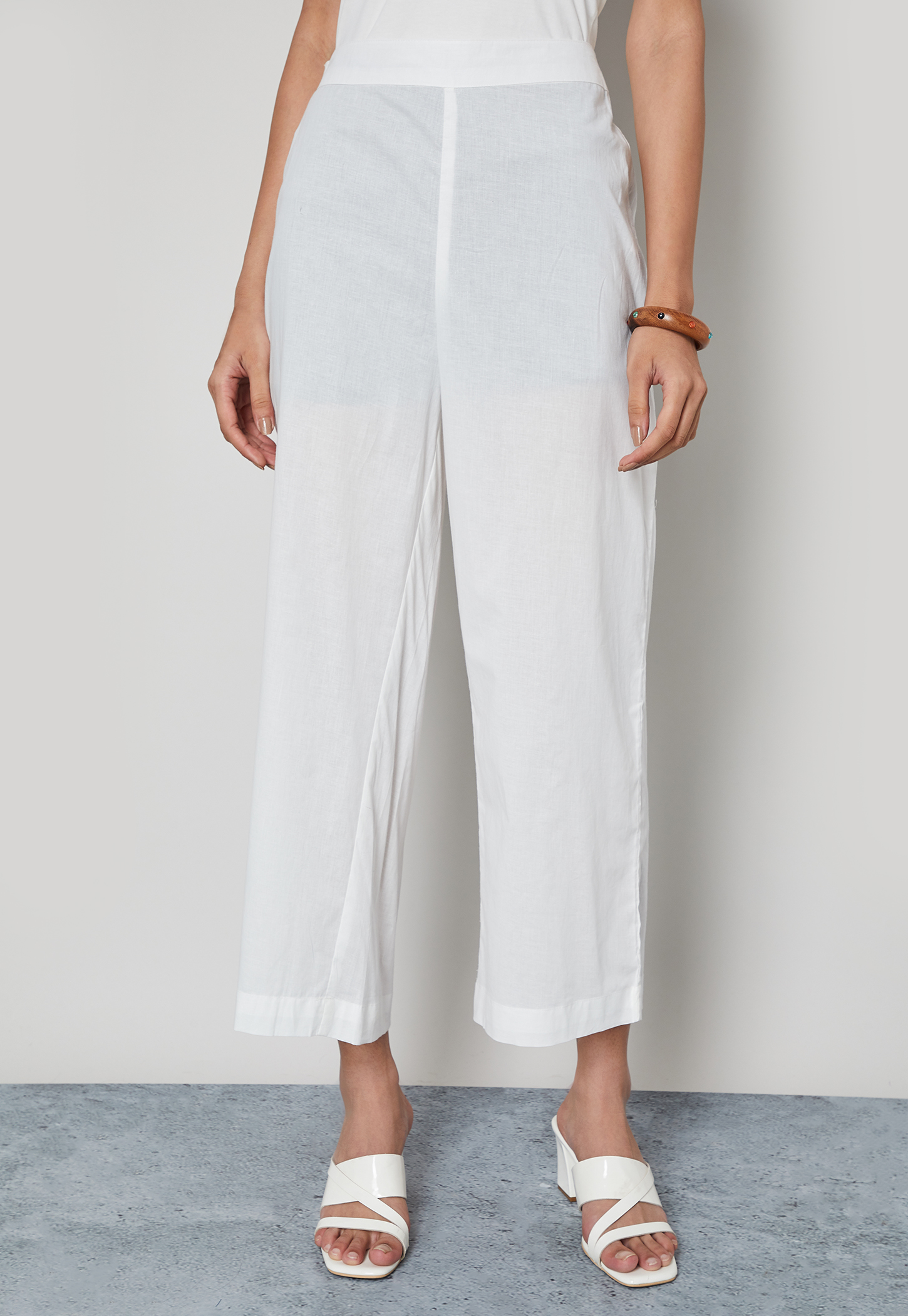 MELANGE Solid Straight Pants-picture-54