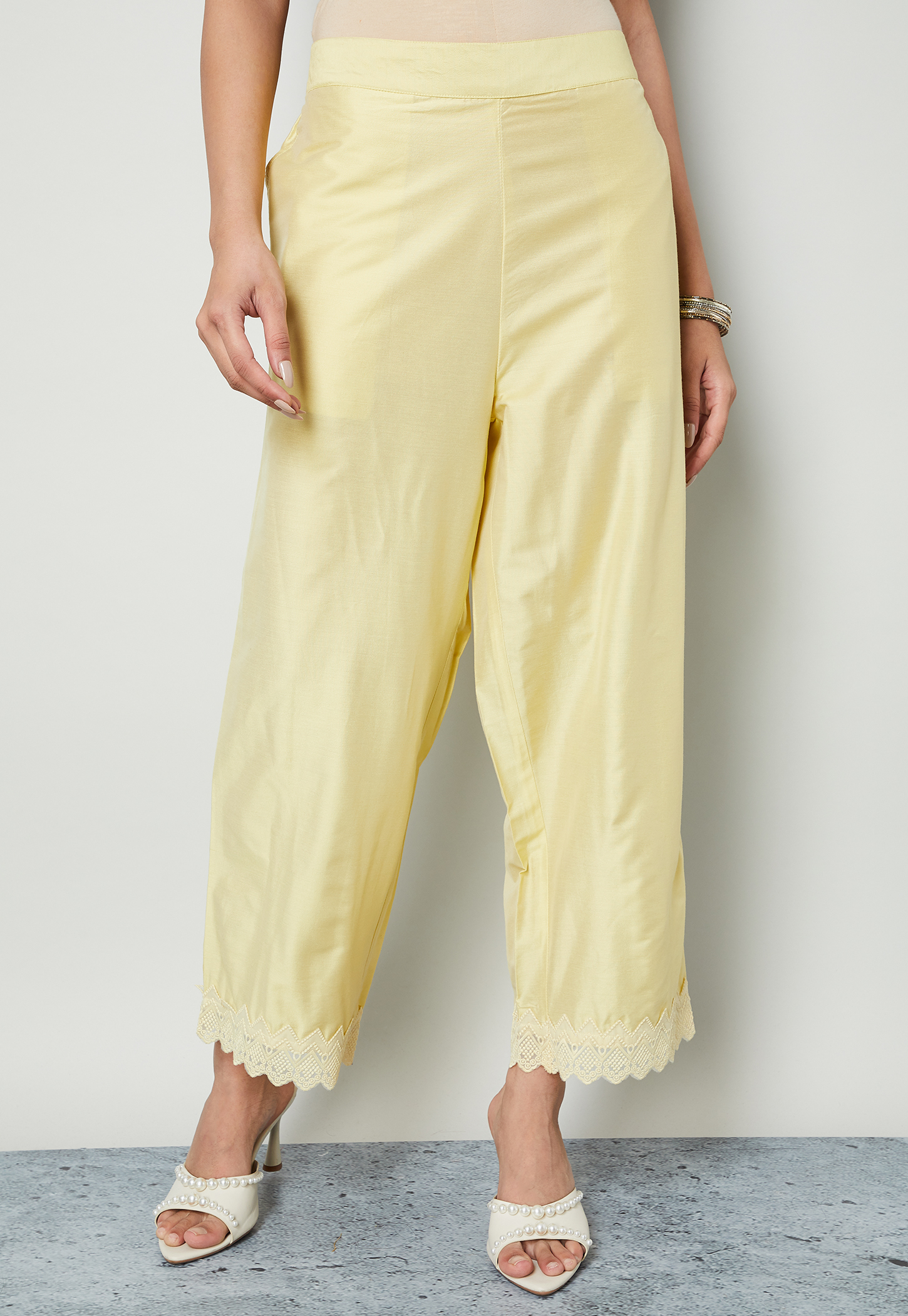 MELANGE Lace Hem Palazzos-picture-39