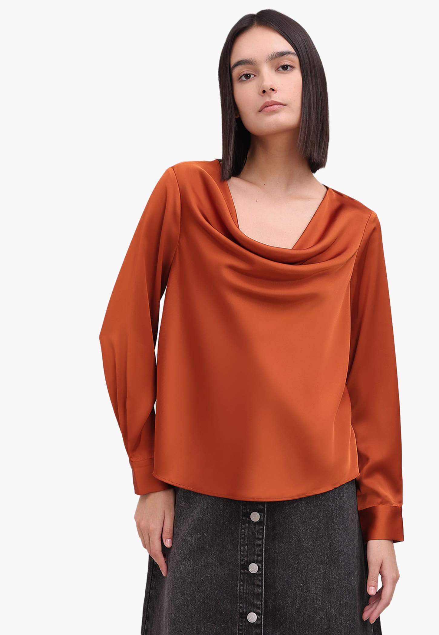 VERO MODA Solid Cowl Neck Top-picture-36