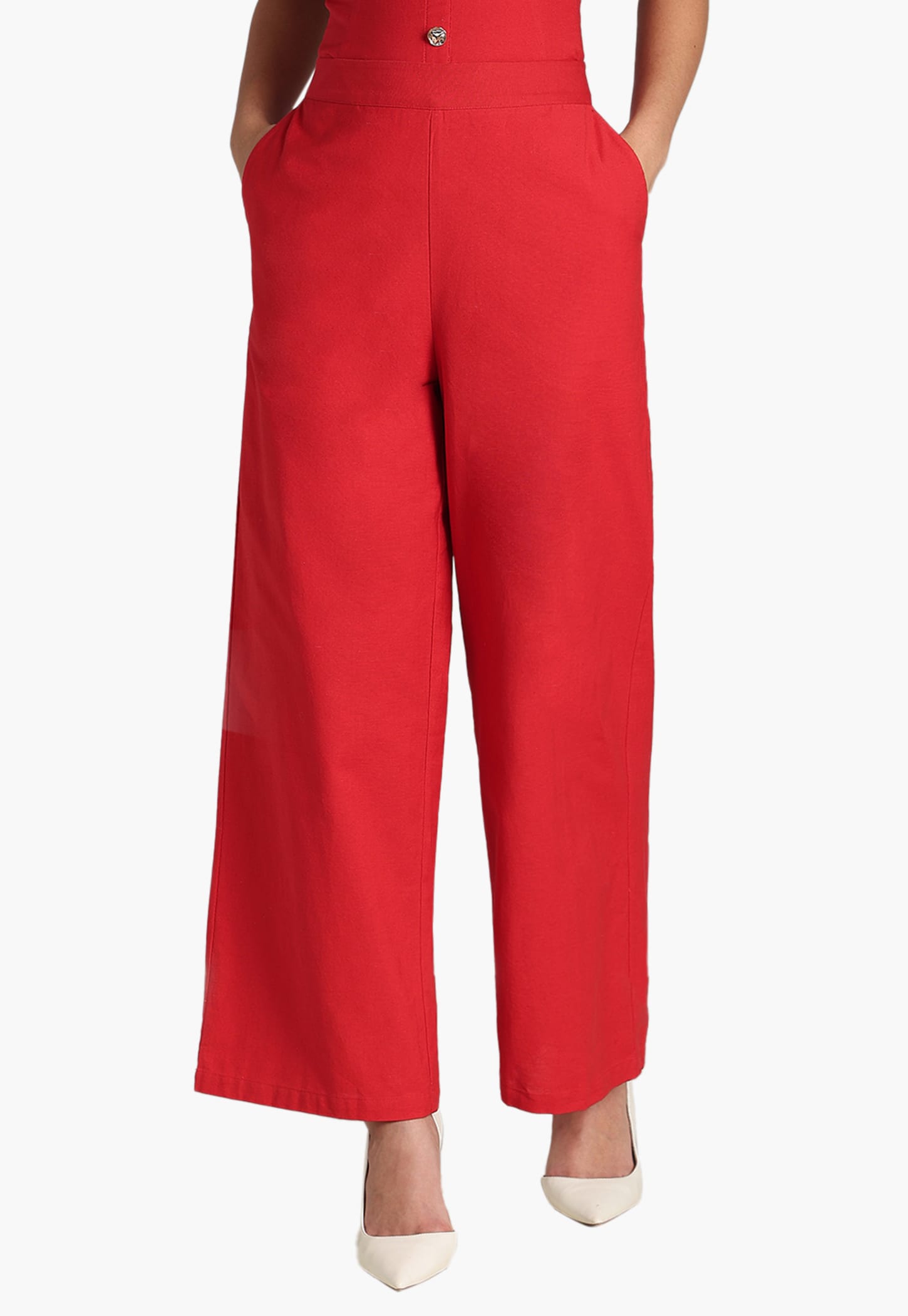 VERO MODA Solid Wide Leg Trousers-picture-20