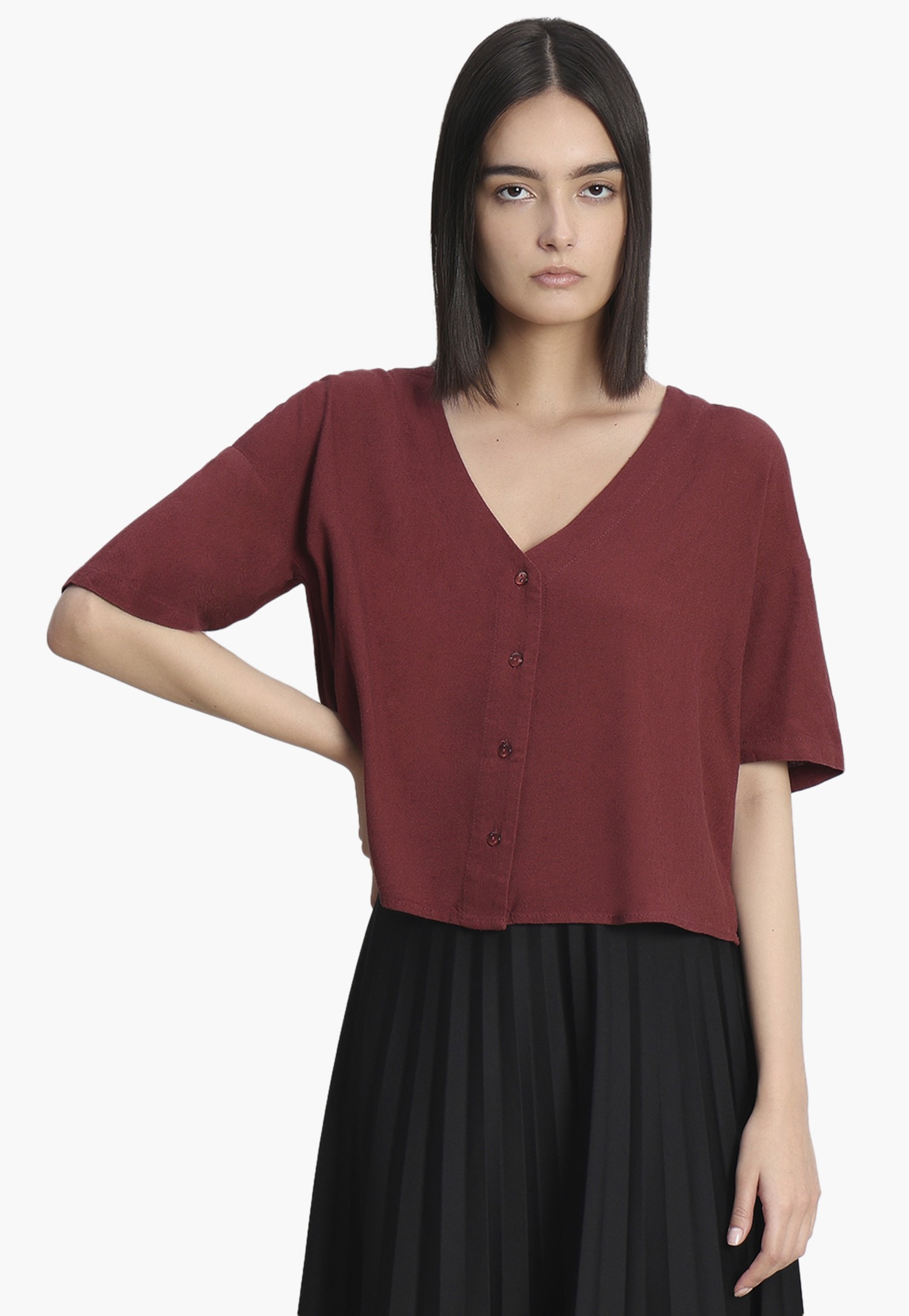 VERO MODA Solid Shirt Style Top-picture-23