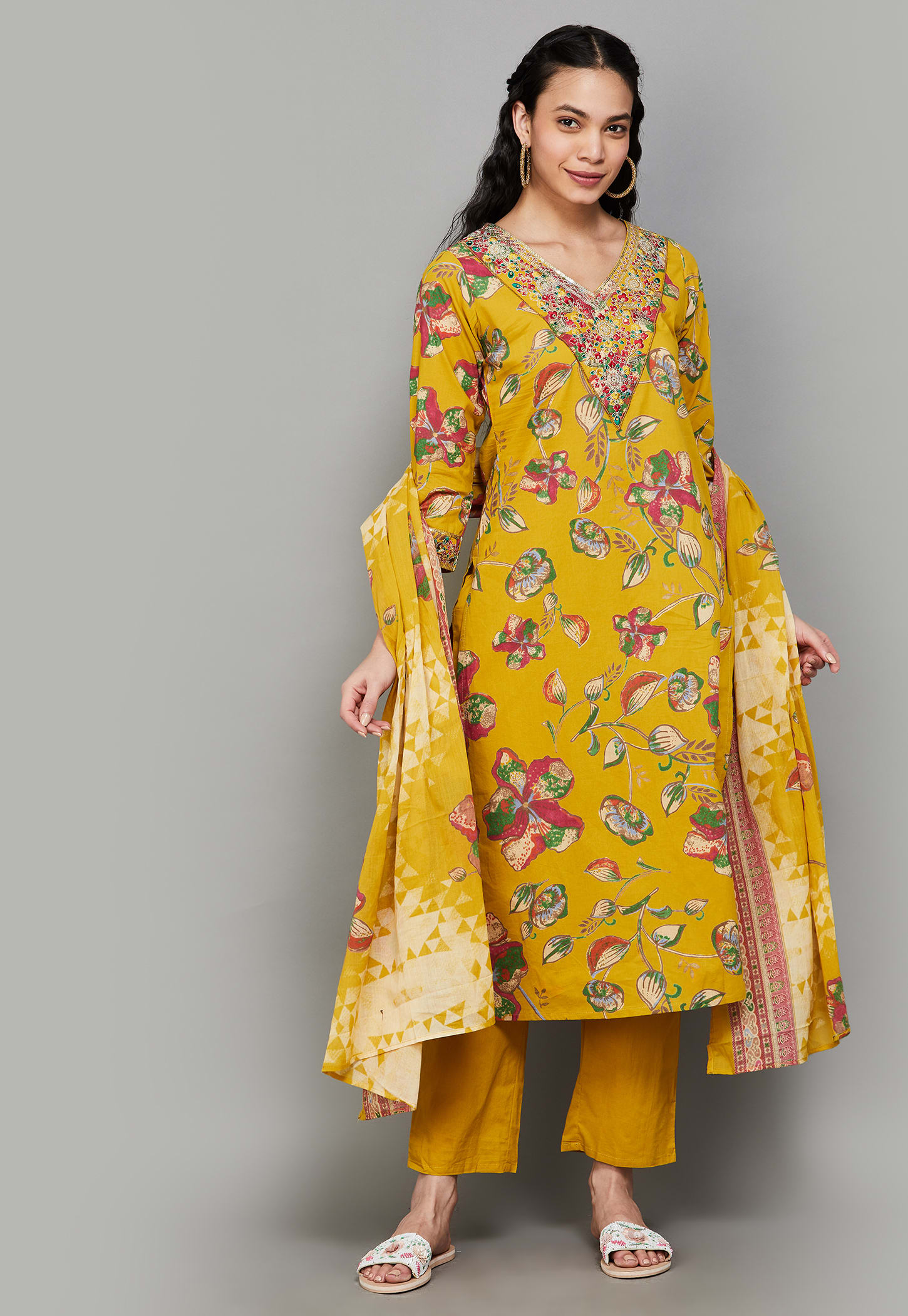 LIBAS Floral Print Straight Kurta Set-picture-37