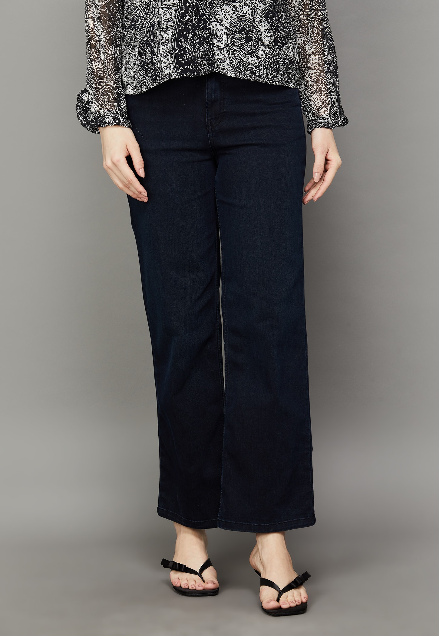 KRAUS Solid Wide Leg Jeans-picture-26