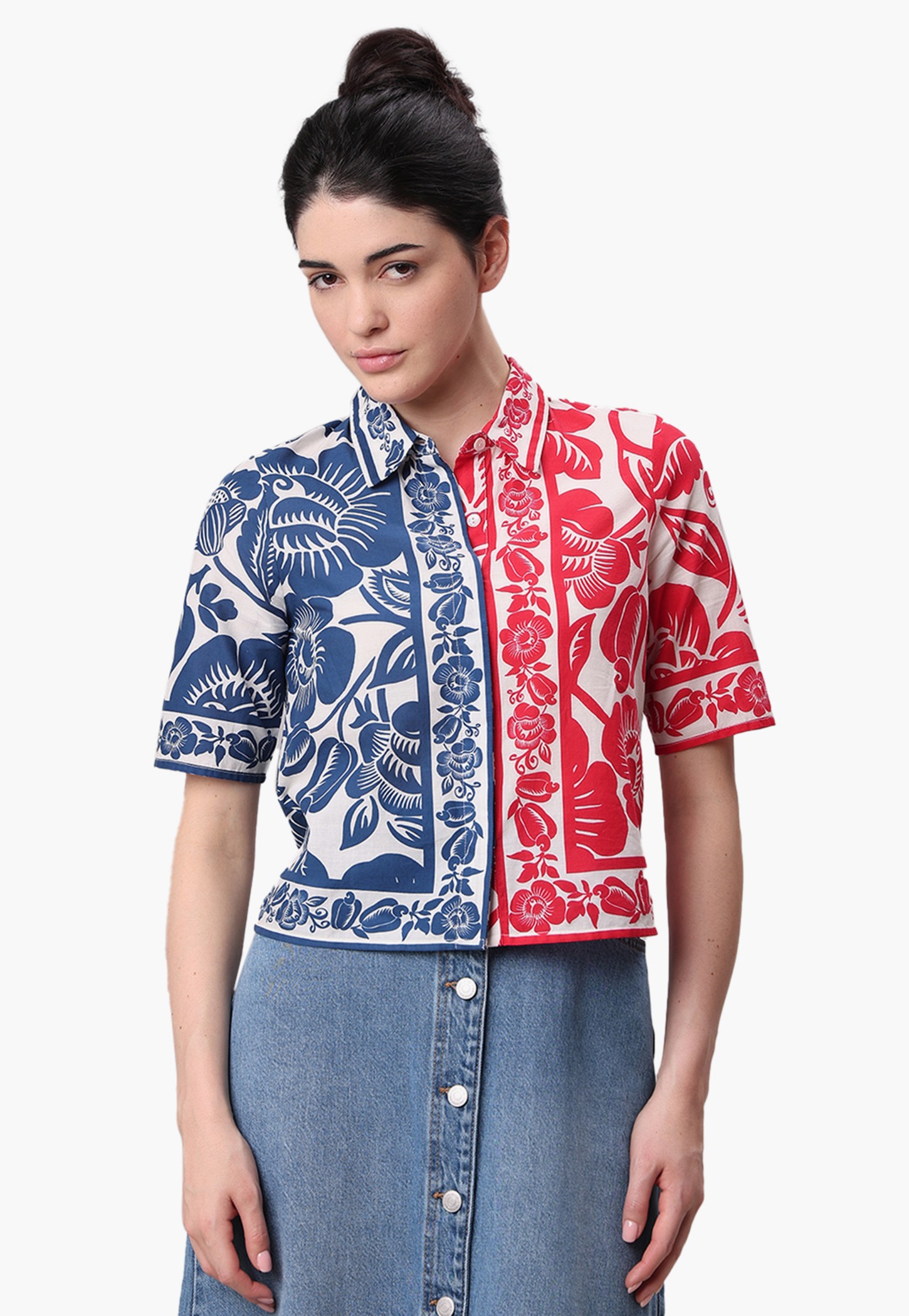VERO MODA Floral Printed Crop Shirt-image-35