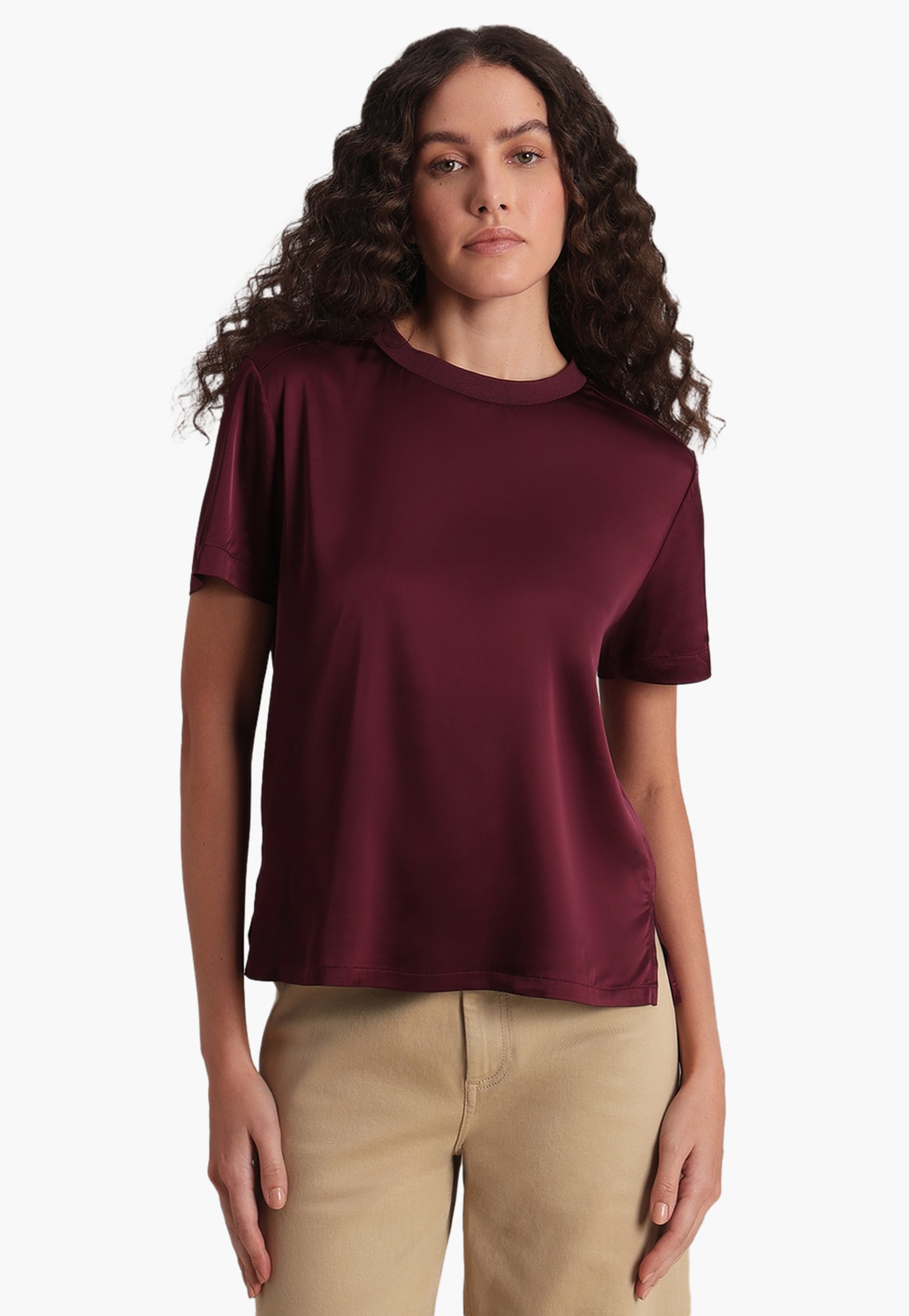 VERO MODA Solid Crew Neck Half Sleeve Top-picture-46