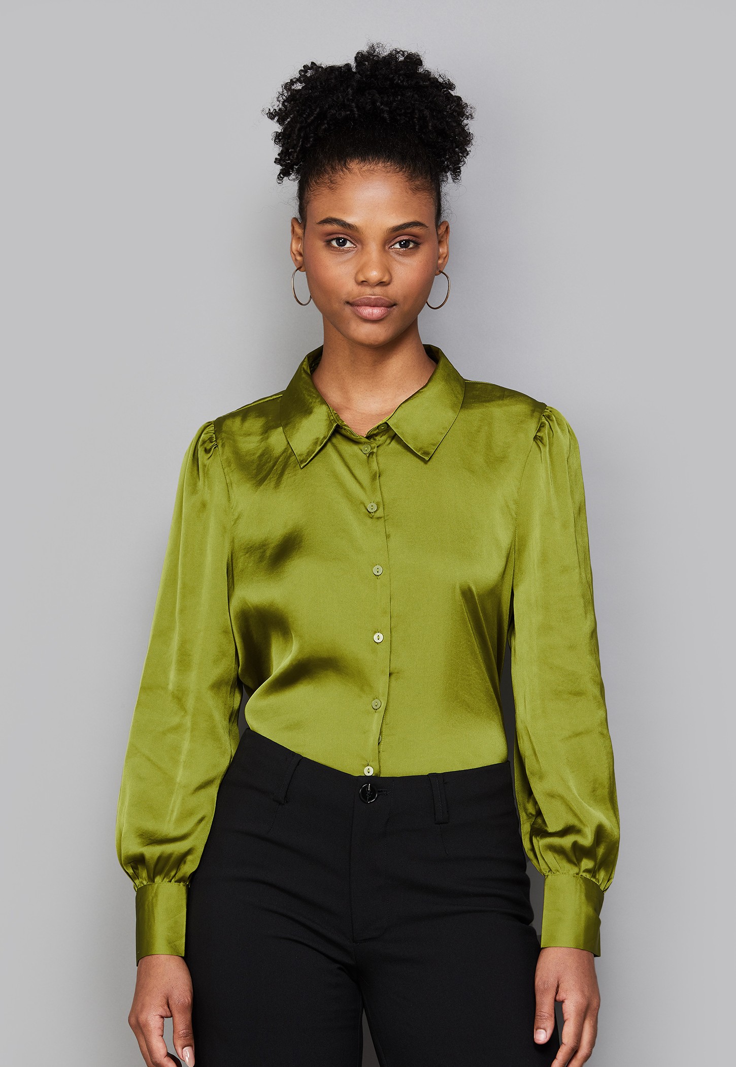 VERO MODA Solid Spread Collar Shirt-picture-35