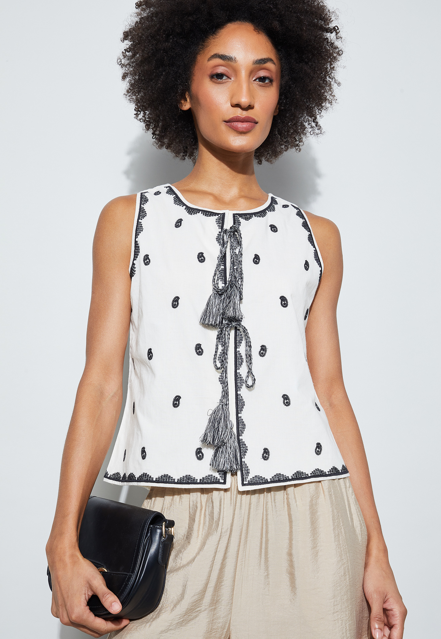 FAME FOREVER Embroidered Tie-Up Top-picture-25
