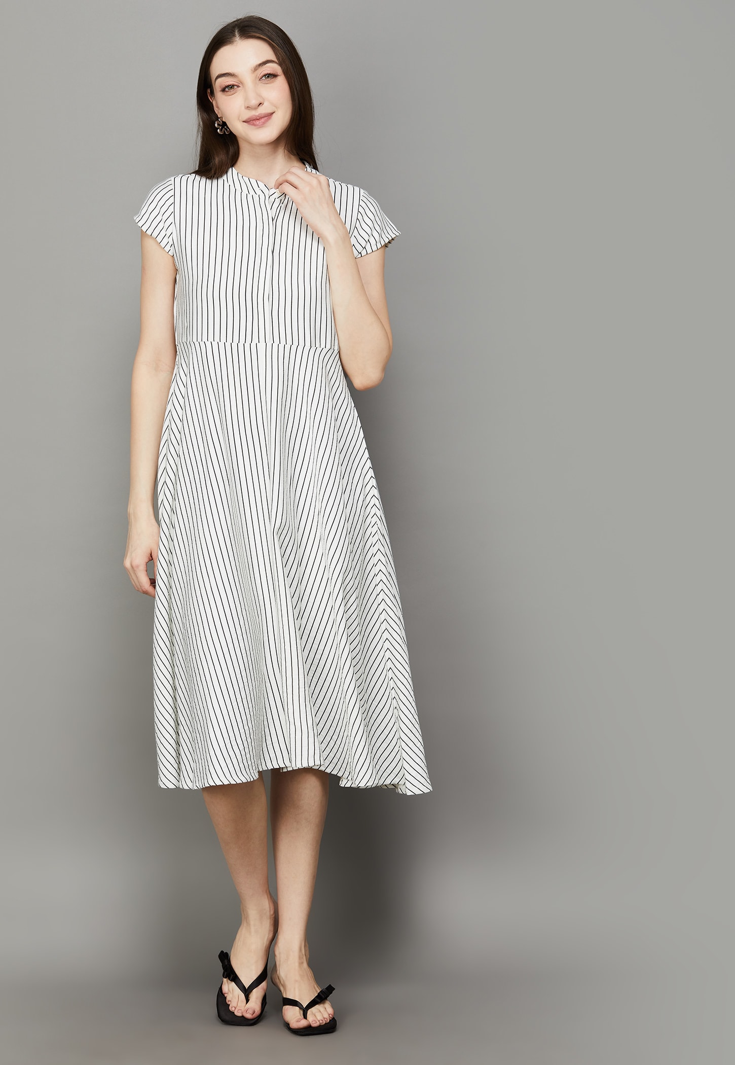 AND Striped A-line Dress-image-27
