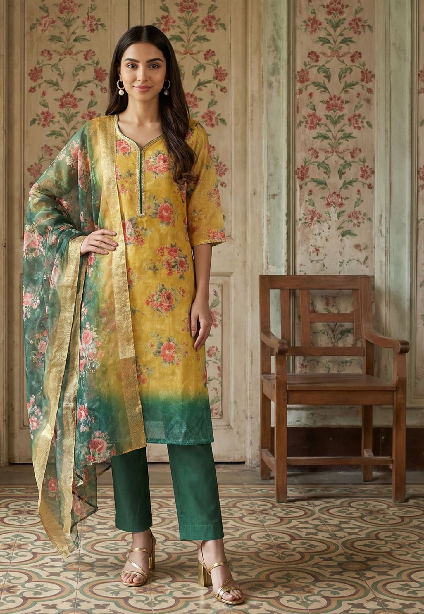 AURELIA Floral Print Kurta Set-picture-13