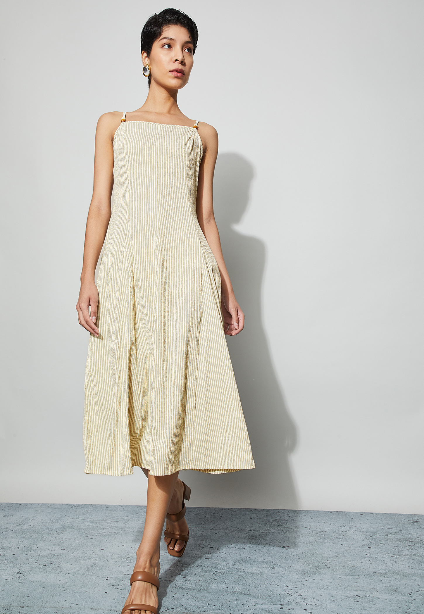 CODE Striped Midi Dress-picture-35