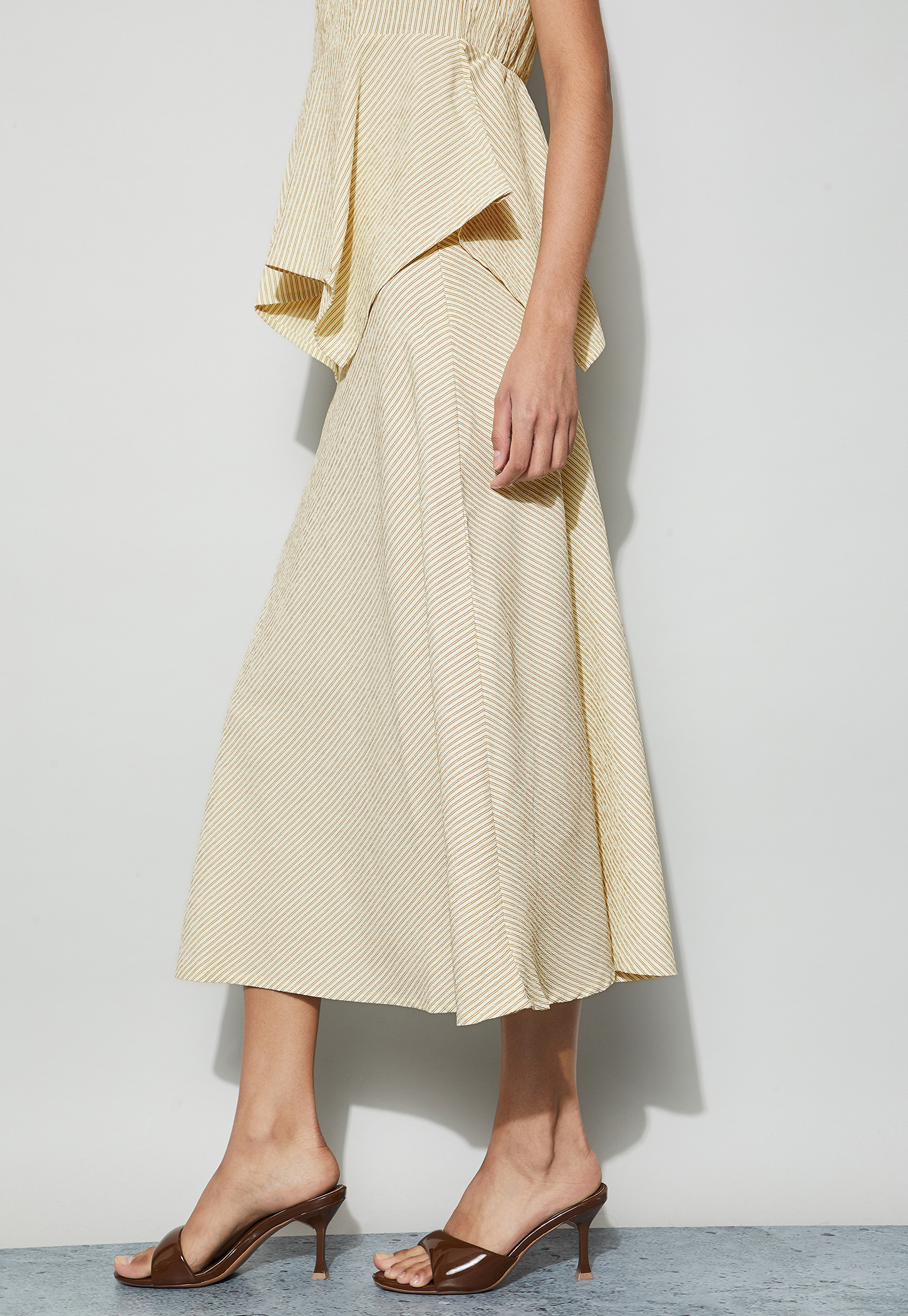 CODE Striped Midi Skirt-picture-39
