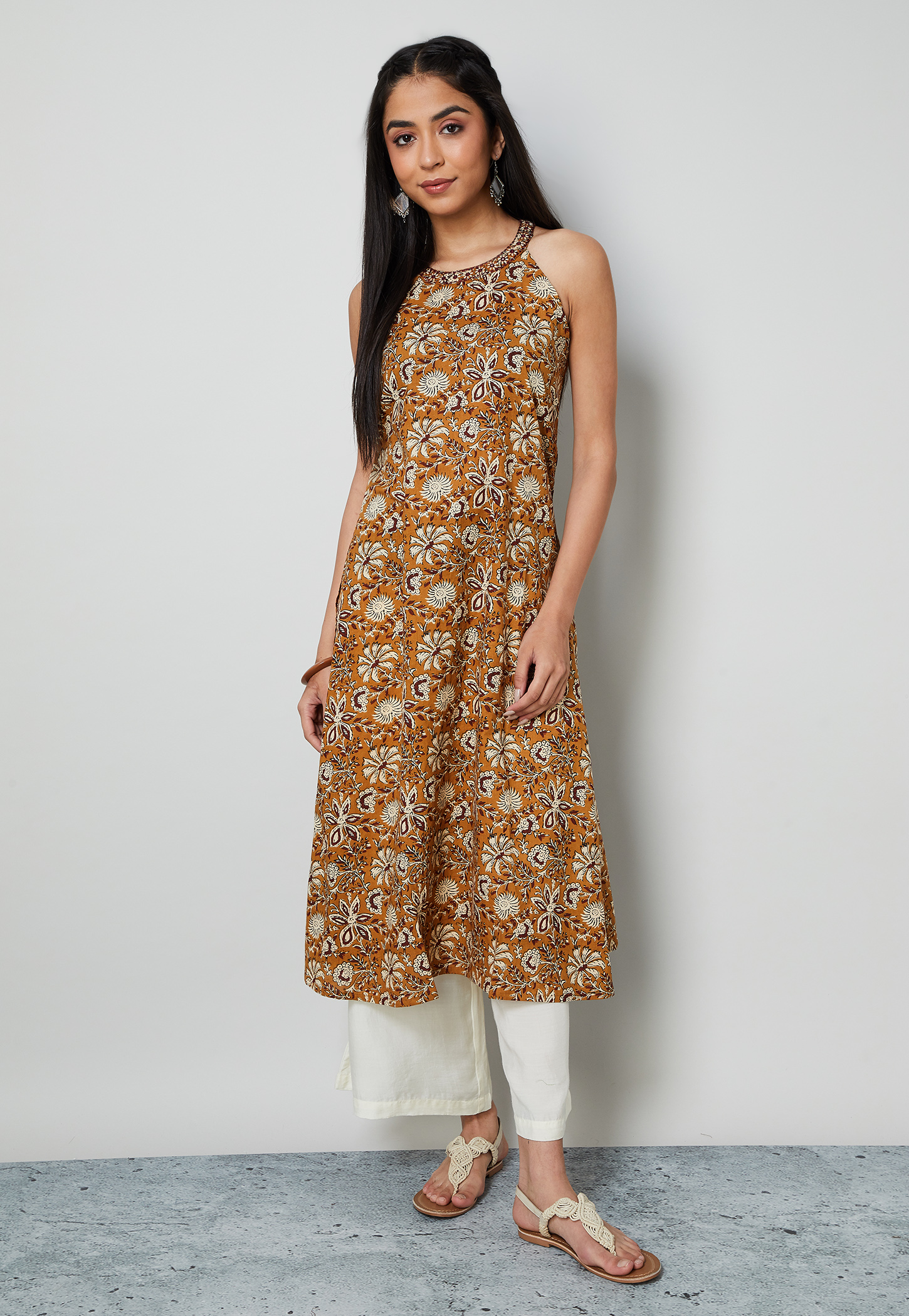 MELANGE Floral Print A-Line Kurta-picture-44