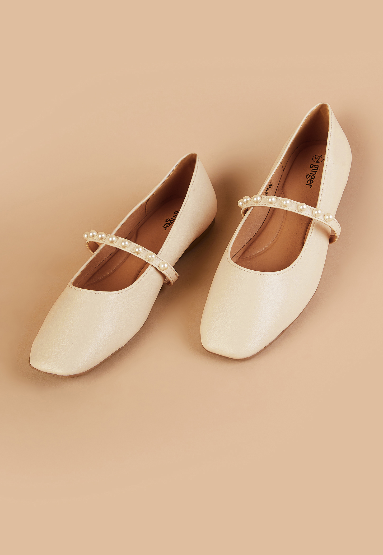 GINGER Embellished Square Toe Ballerinas-picture-56