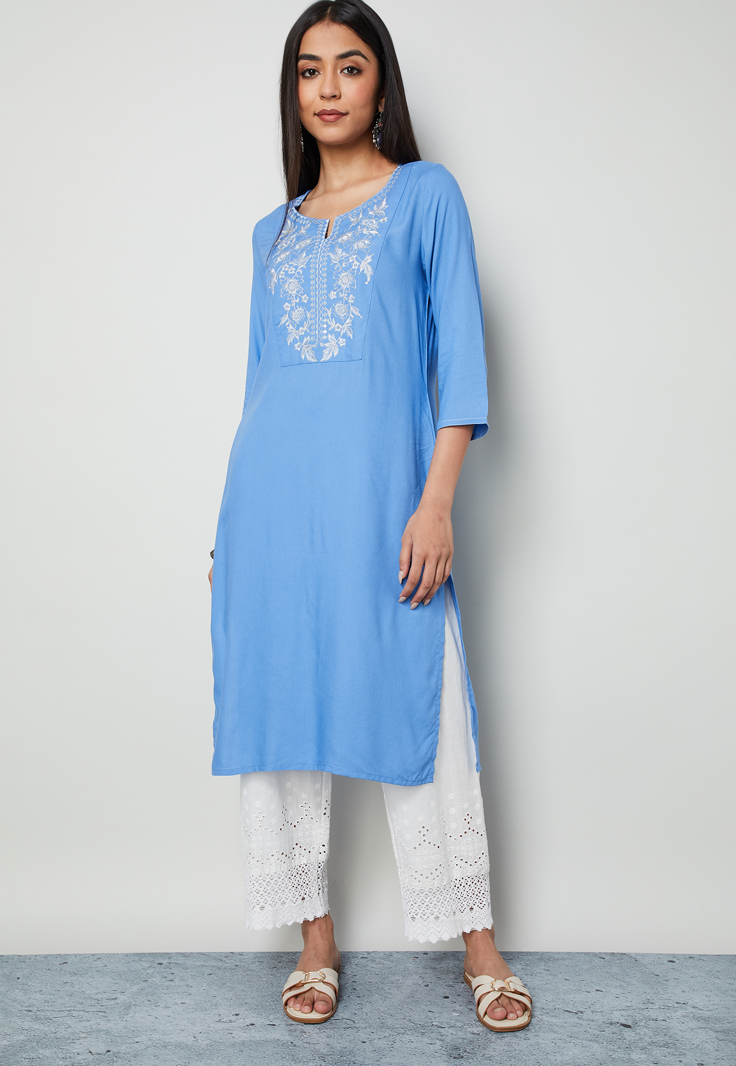 MELANGE Embroidered Straight Kurta-picture-40