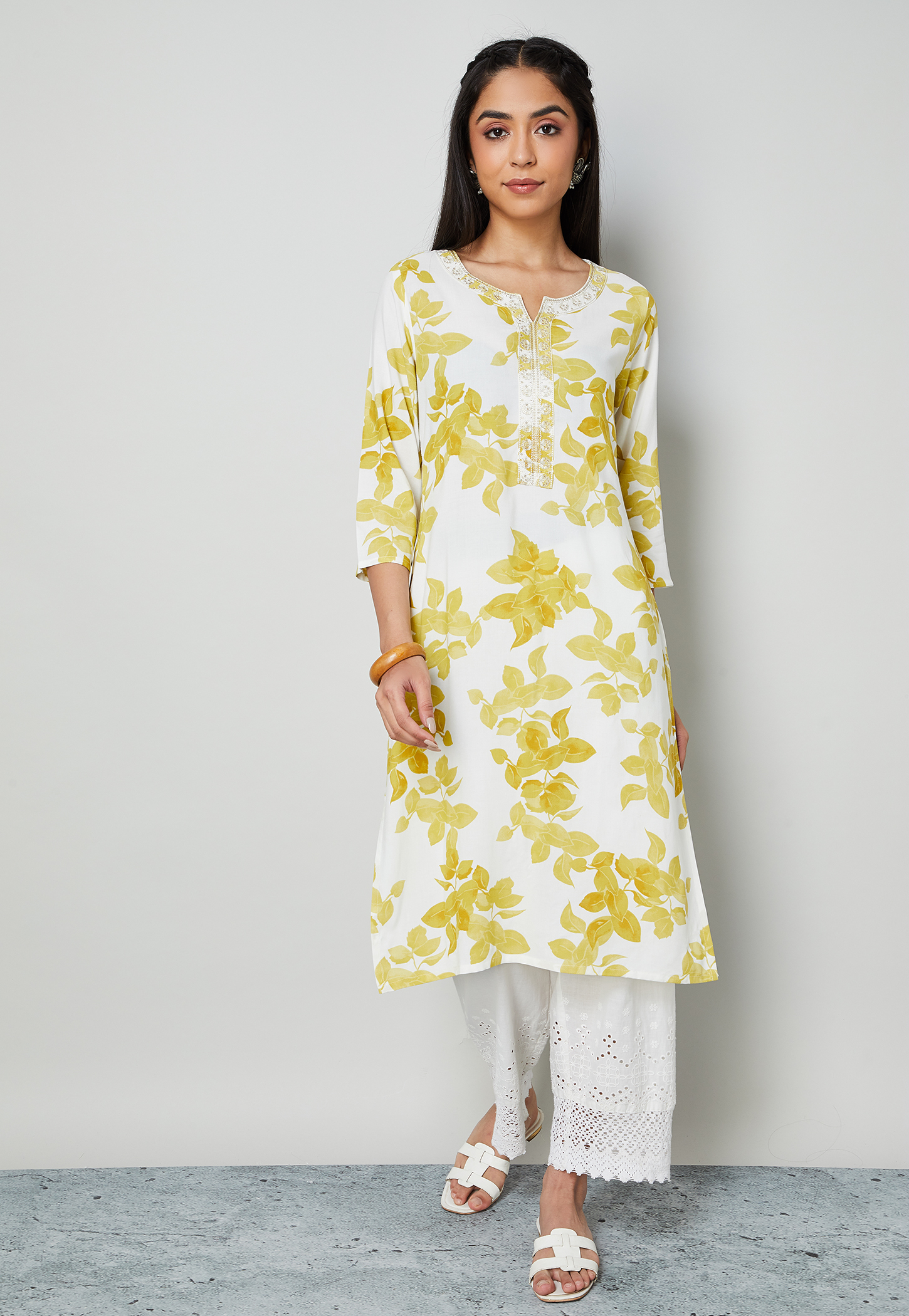 MELANGE Floral Print Straight Kurta-picture-25