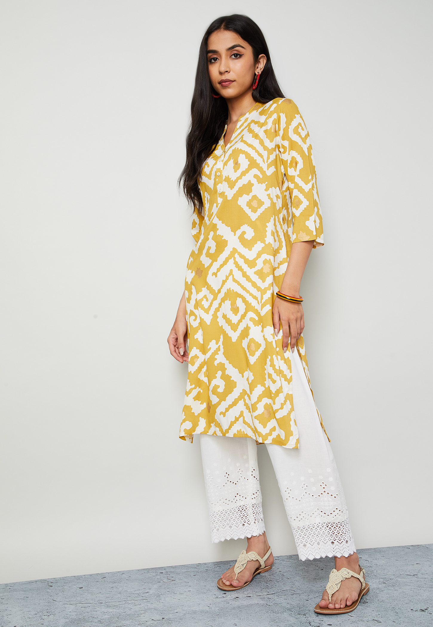 MELANGE Ethnic Print Straight Kurta-picture-28
