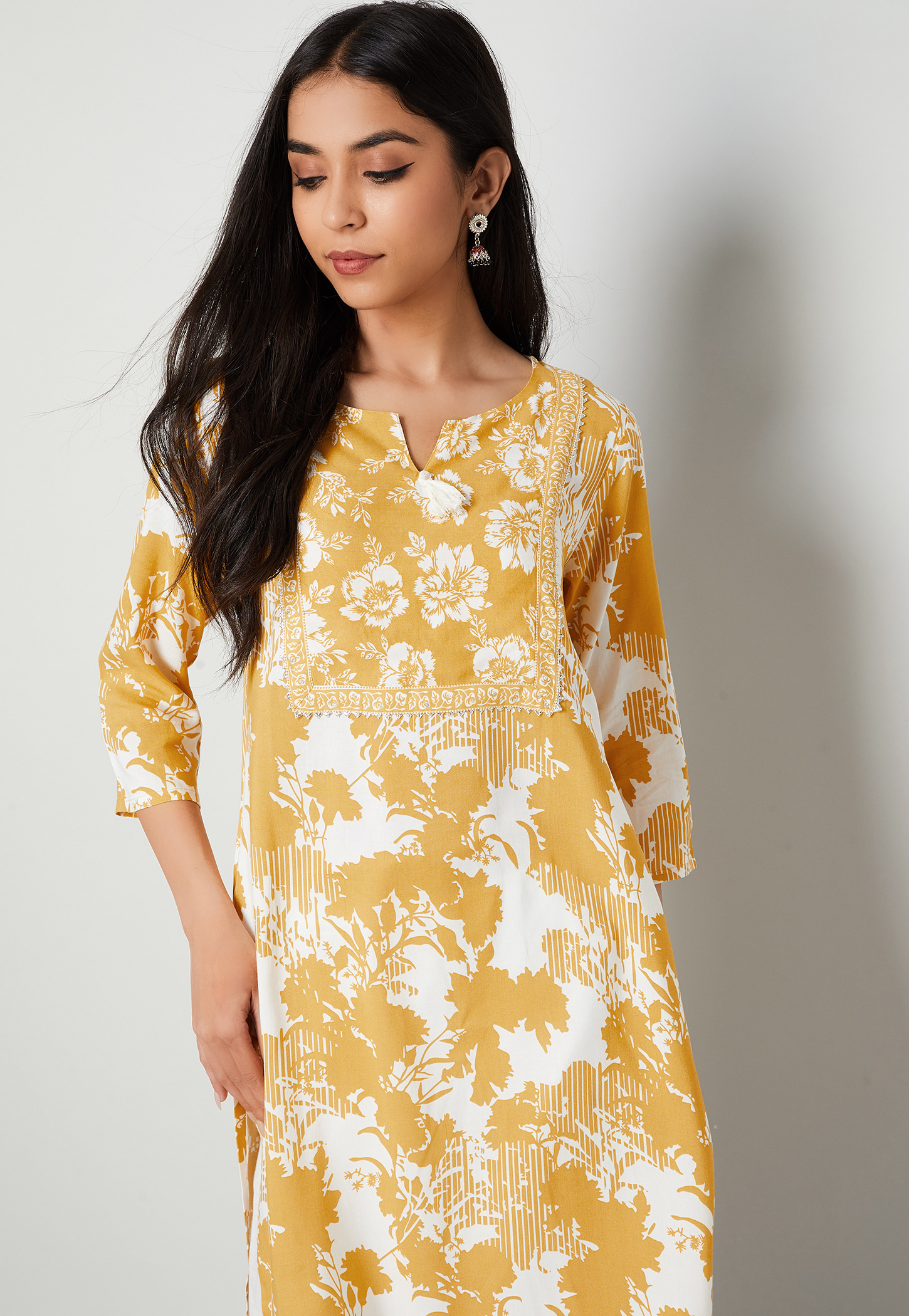 MELANGE Floral Print Straight Kurta-picture-25