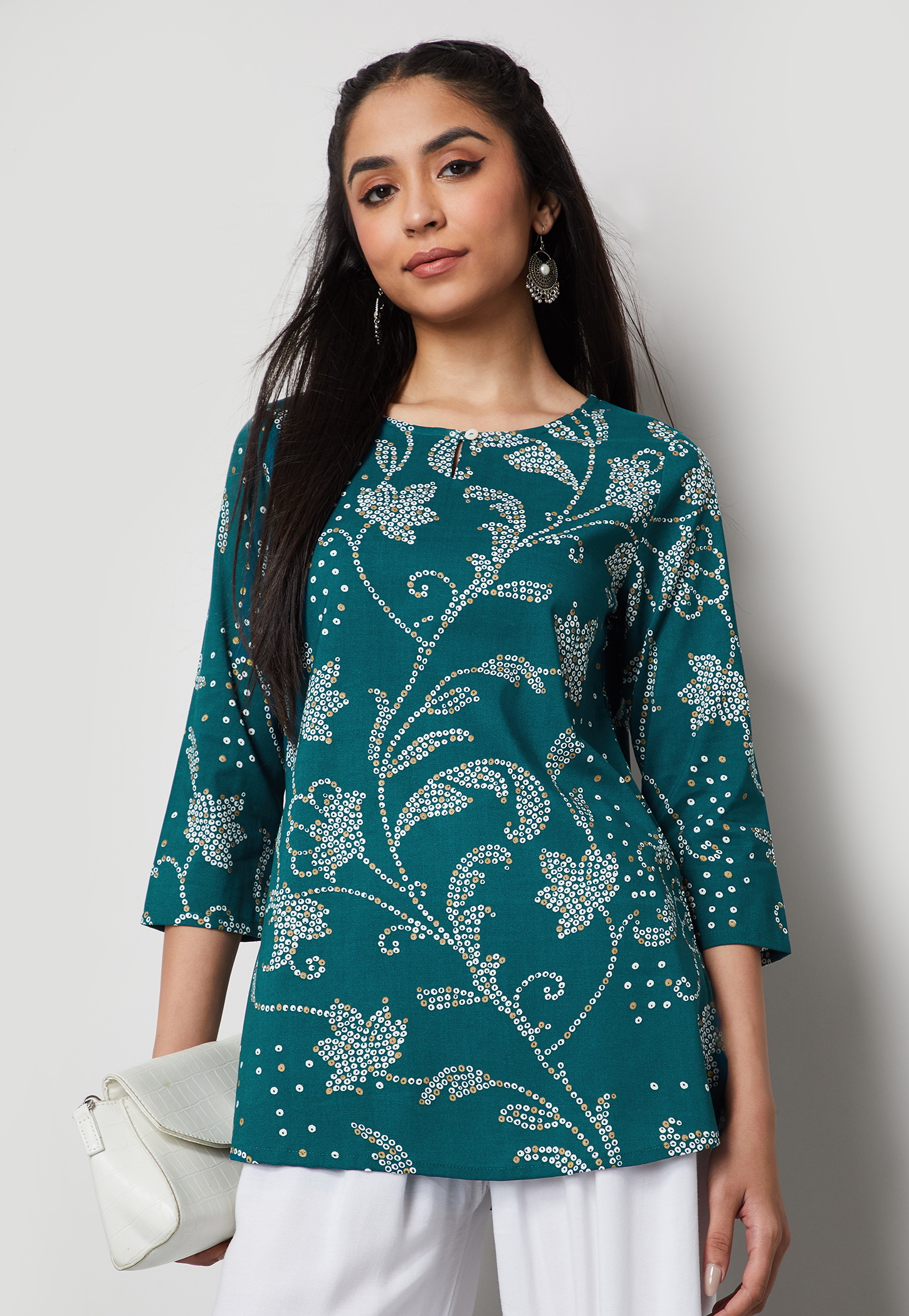 MELANGE Bandhani Print Straight Kurti-picture-45