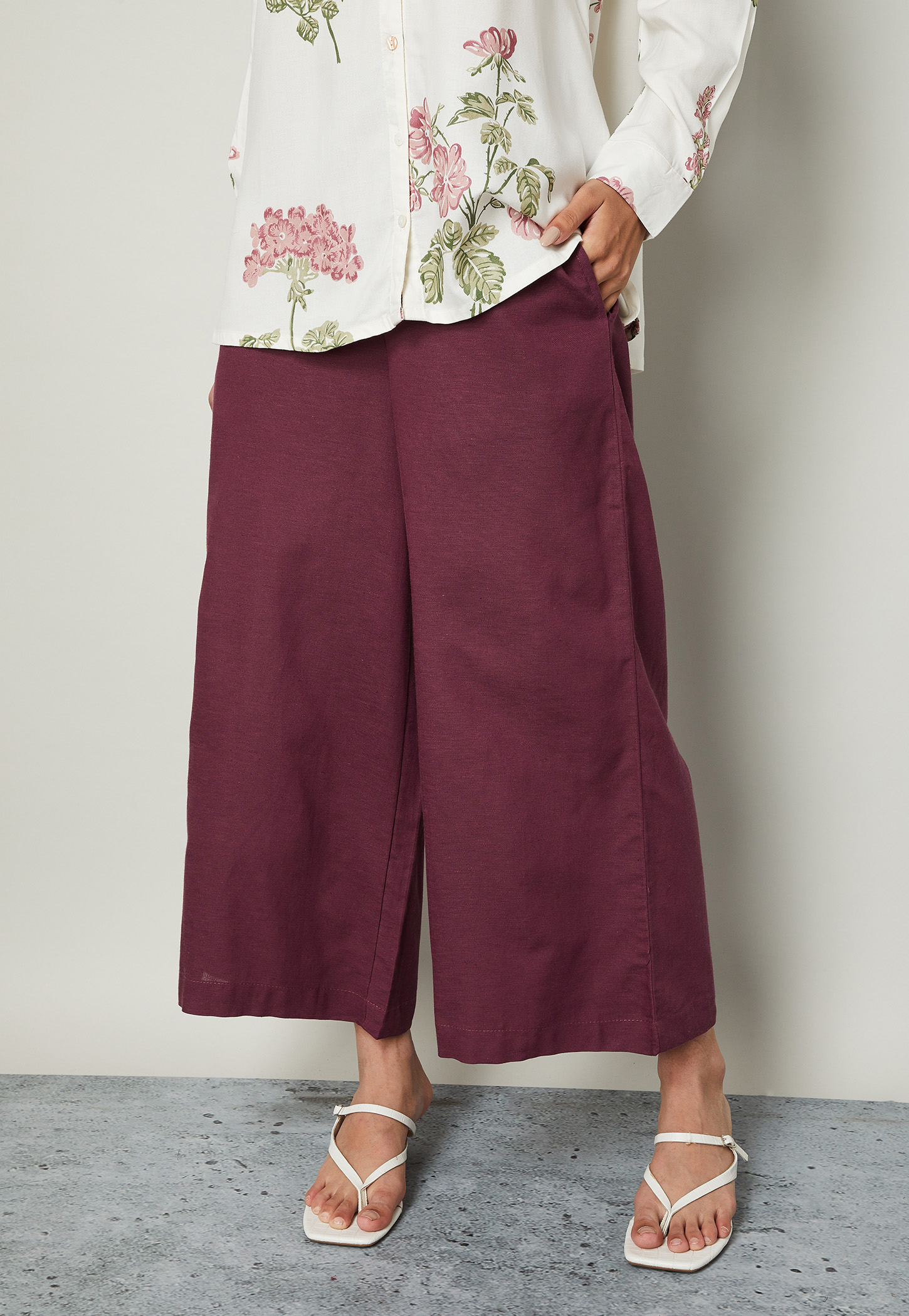 MELANGE Solid Palazzos-picture-46