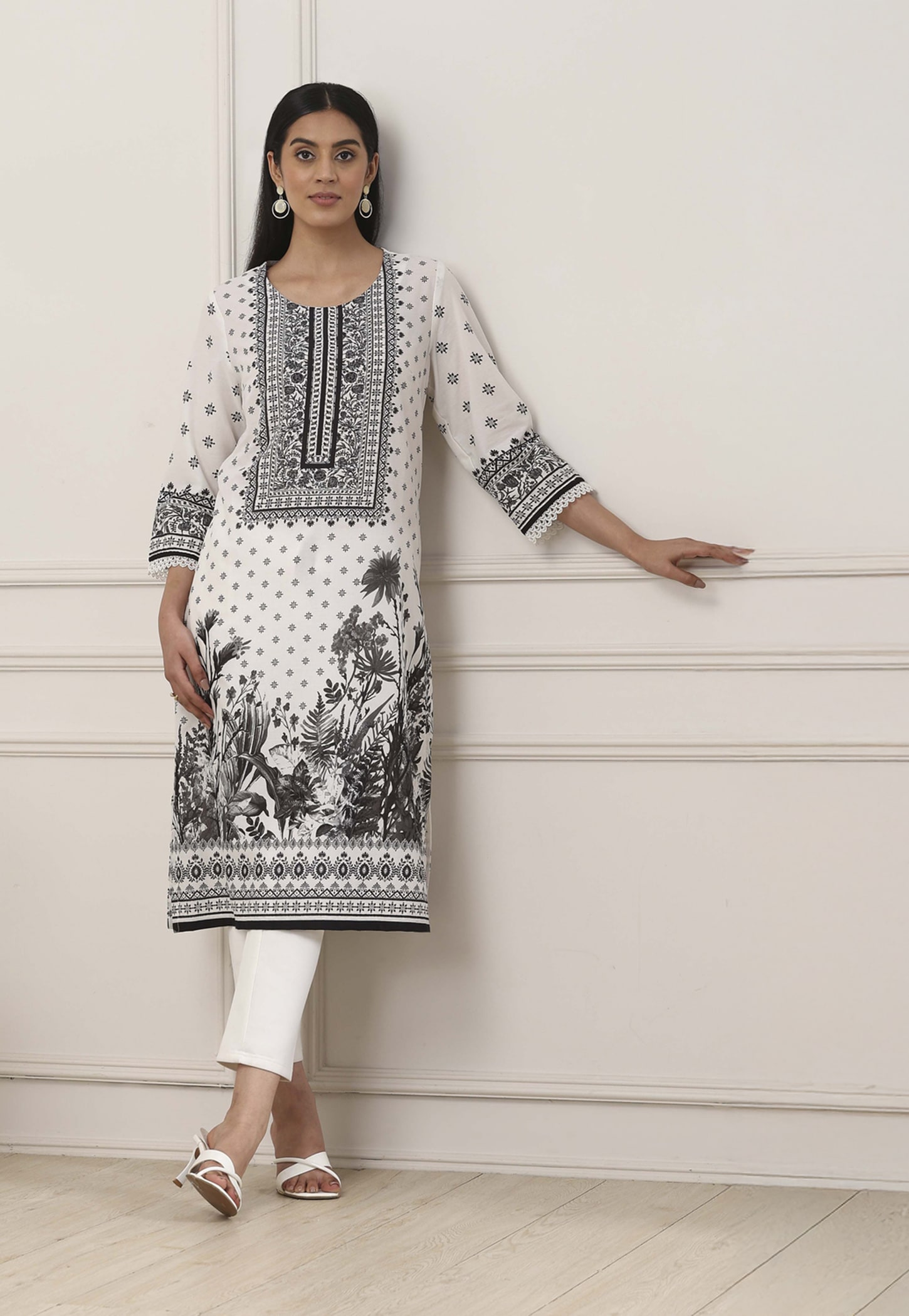 BIBA Ethnic Motif Straight Kurta-picture-23