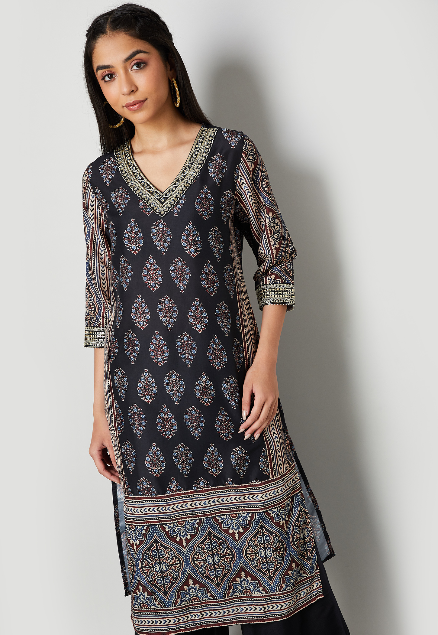 MELANGE Printed Straight Kurta Set-picture-31
