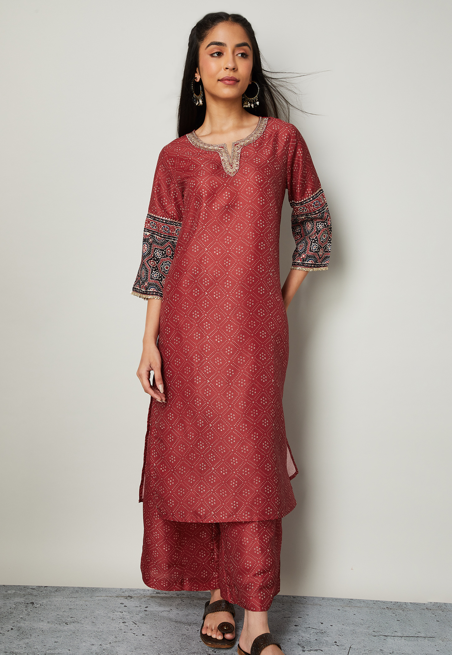 MELANGE Bandhani Straight Kurta Set-picture-18