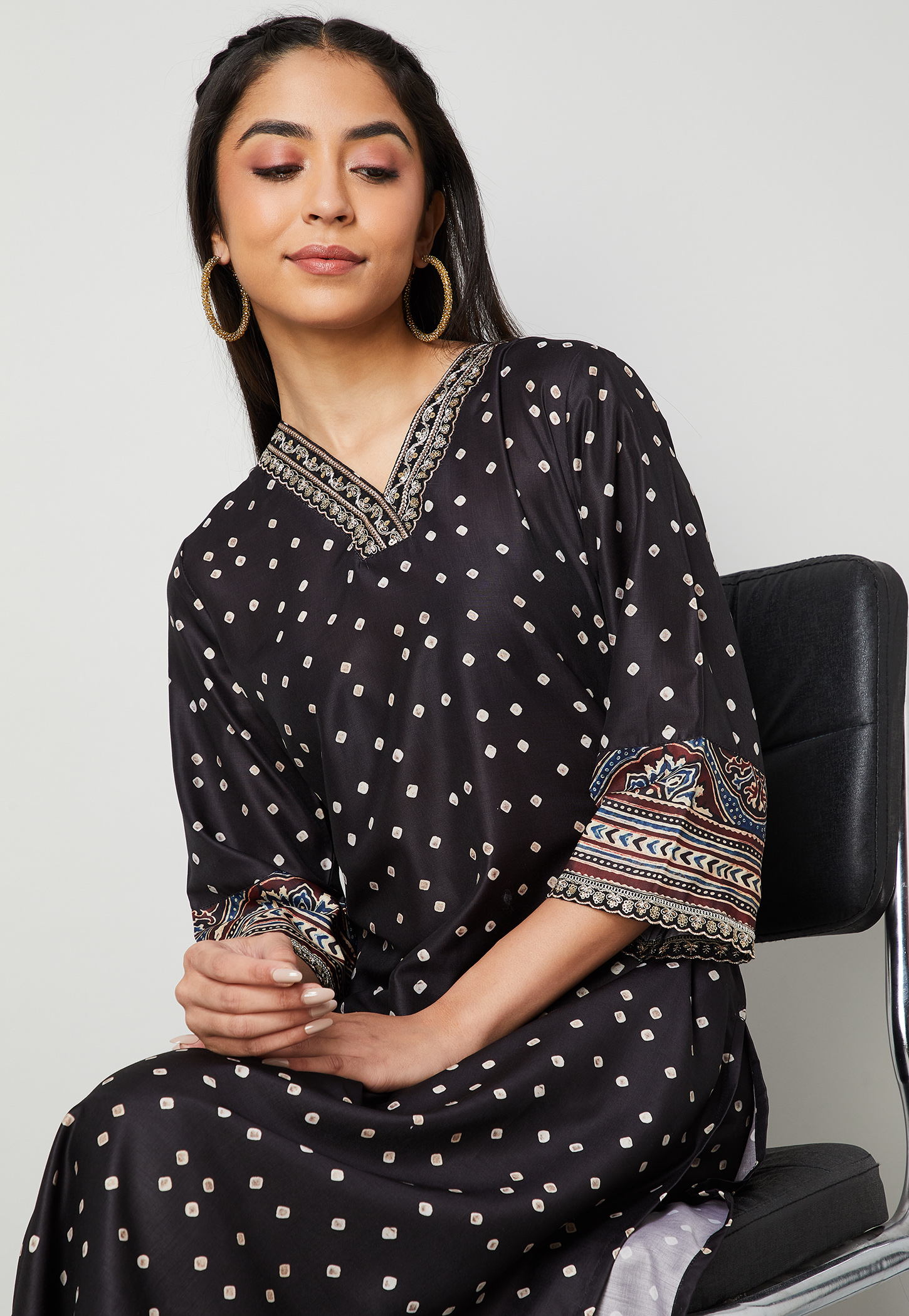 MELANGE Printed Straight Kurta Set-picture-10